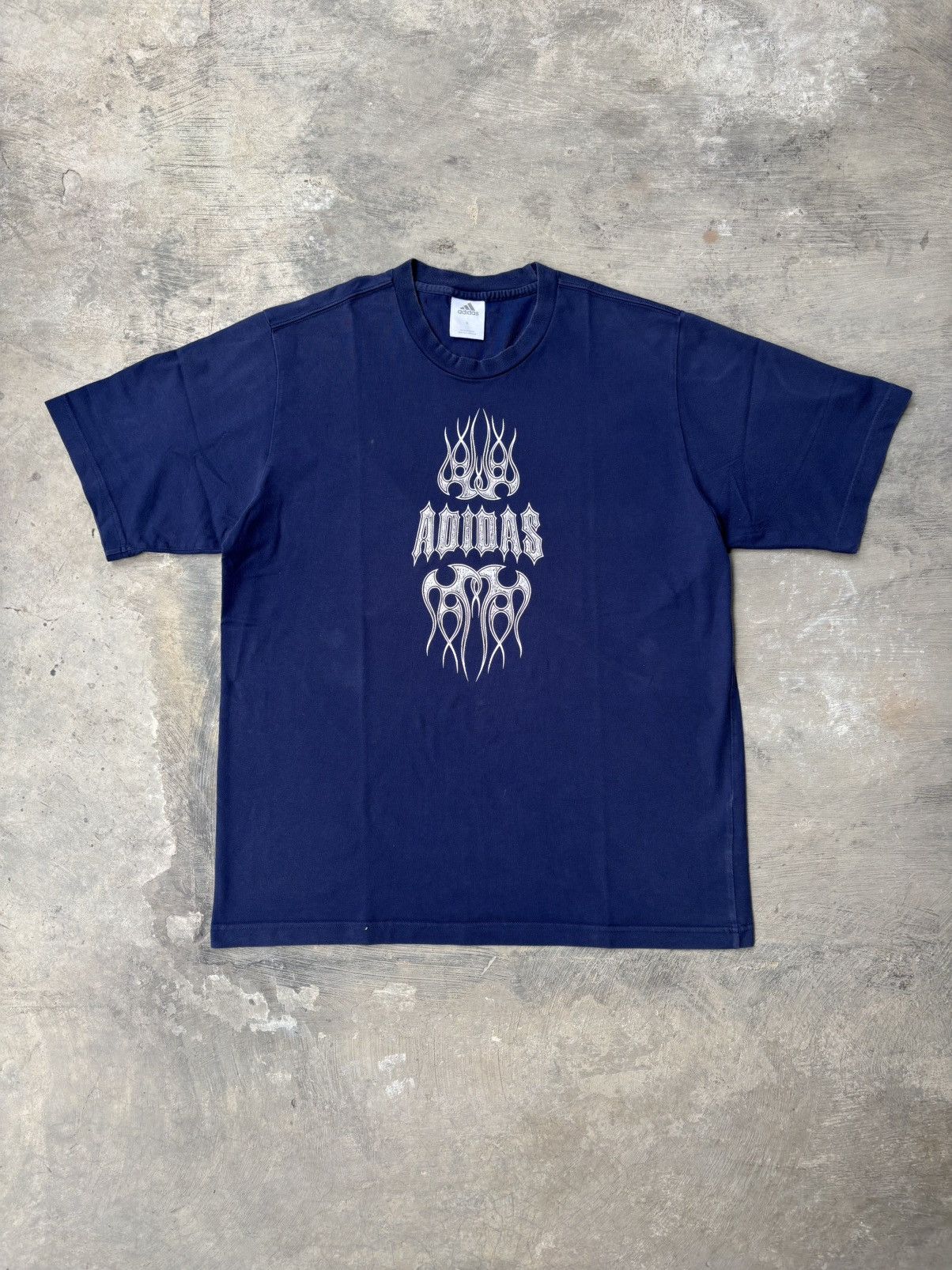 Adidas × Brain Dead Vintage 00’s Adidas Flame Tee Navy Size US XL / EU 56 / 4 - 1 Thumbnail