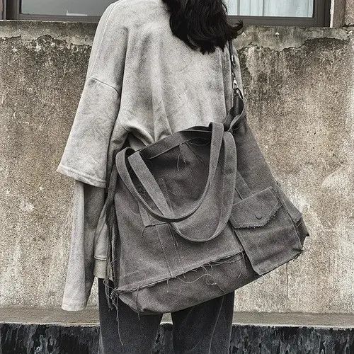 Japanese Brand × Vintage Vintage Canvas School Big Shopping Bag Handbag Size ONE SIZE - 3 Thumbnail