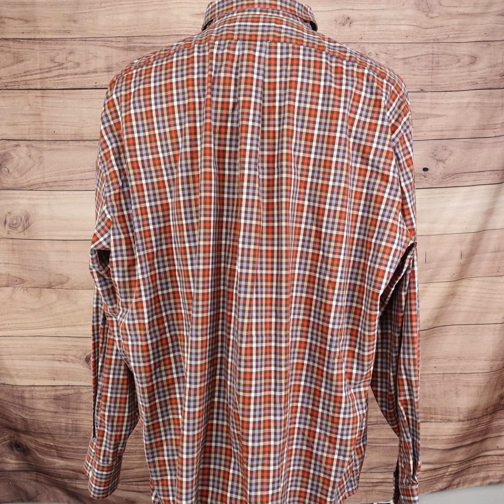 Cremieux Daniel Cremieux Shirt Mens XL Orange Brown Plaid Button Down Long Sleeve Size US XL / EU 56 / 4 - 4 Thumbnail