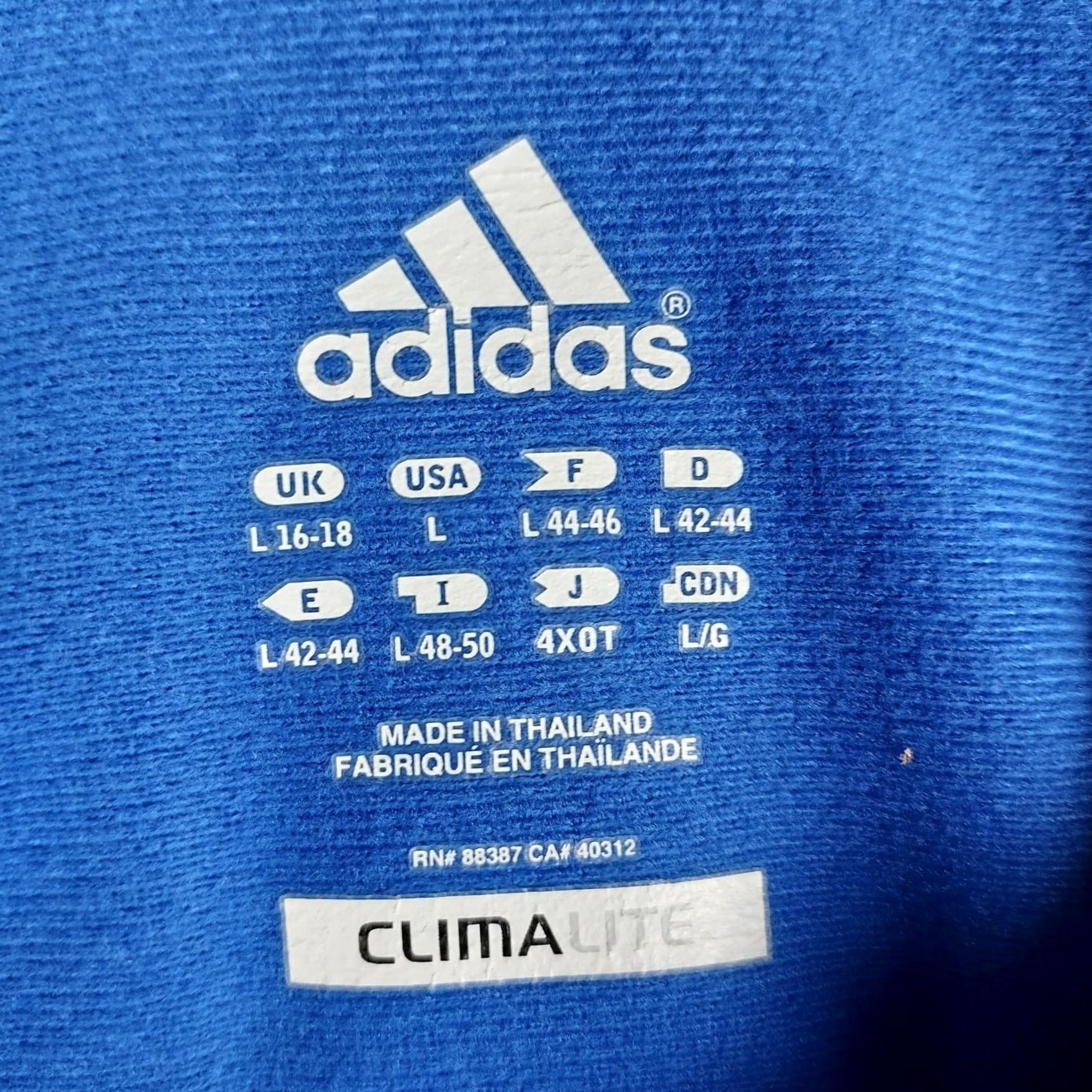 Adidas Adidas Mens L Blue Climalite Track Jacket Full Zip Training Athletic Shirt Size US L / EU 52-54 / 3 - 6 Thumbnail