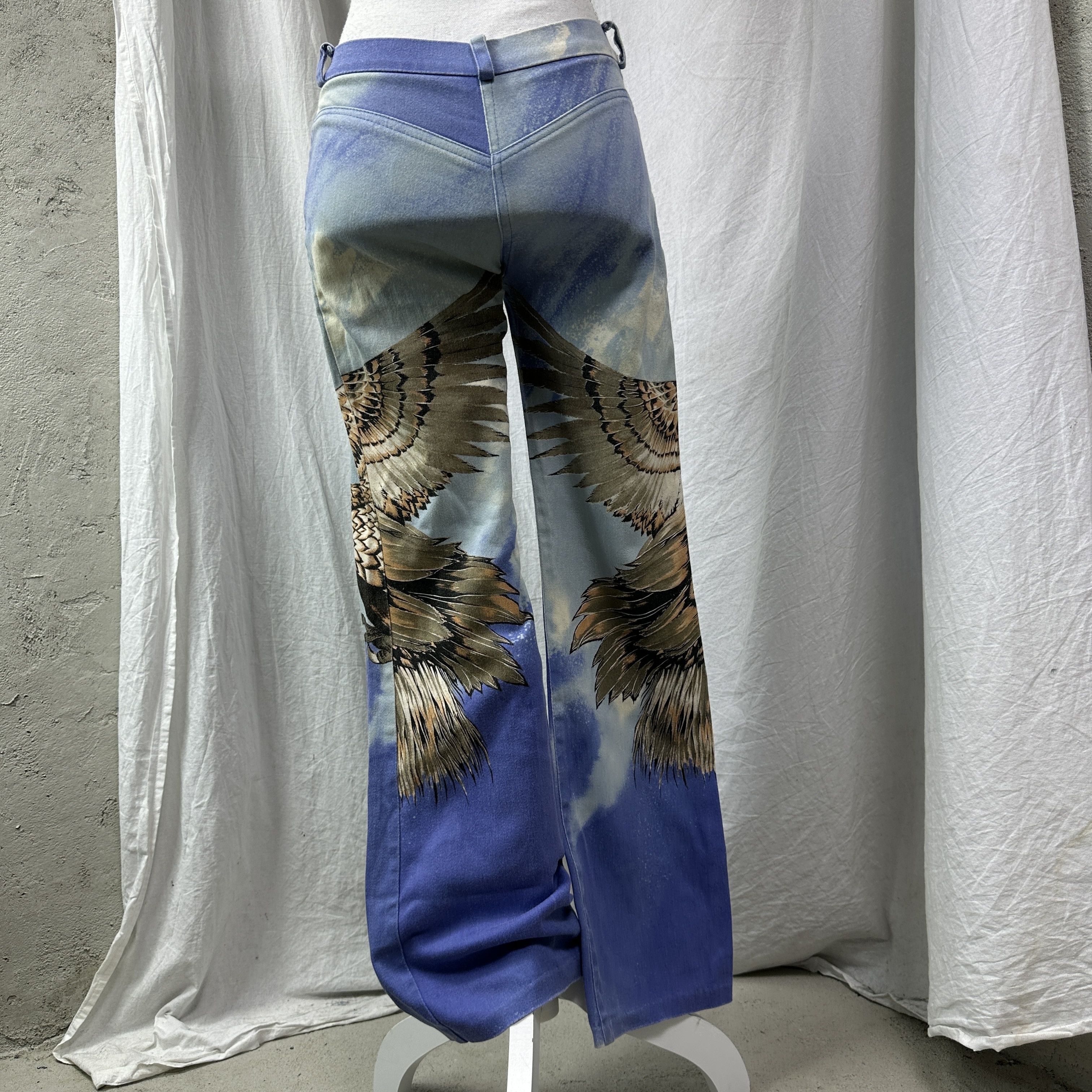Vintage Vintage Avant Garde Streetwear Fullprint Wings Pants 00s Size 26" / US 2 / IT 38 - 2 Thumbnail
