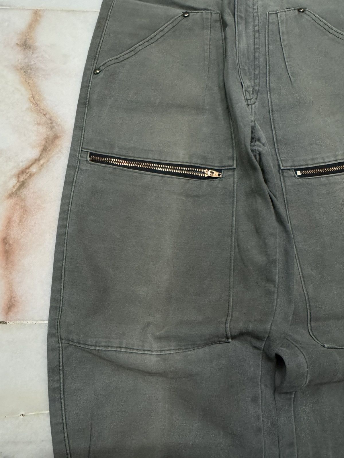 Japanese Brand THRASHED 90s WORKWEAR PANTS MULTIPOCKET DOUBLE KNEE Size US 26 / EU 42 - 6 Thumbnail