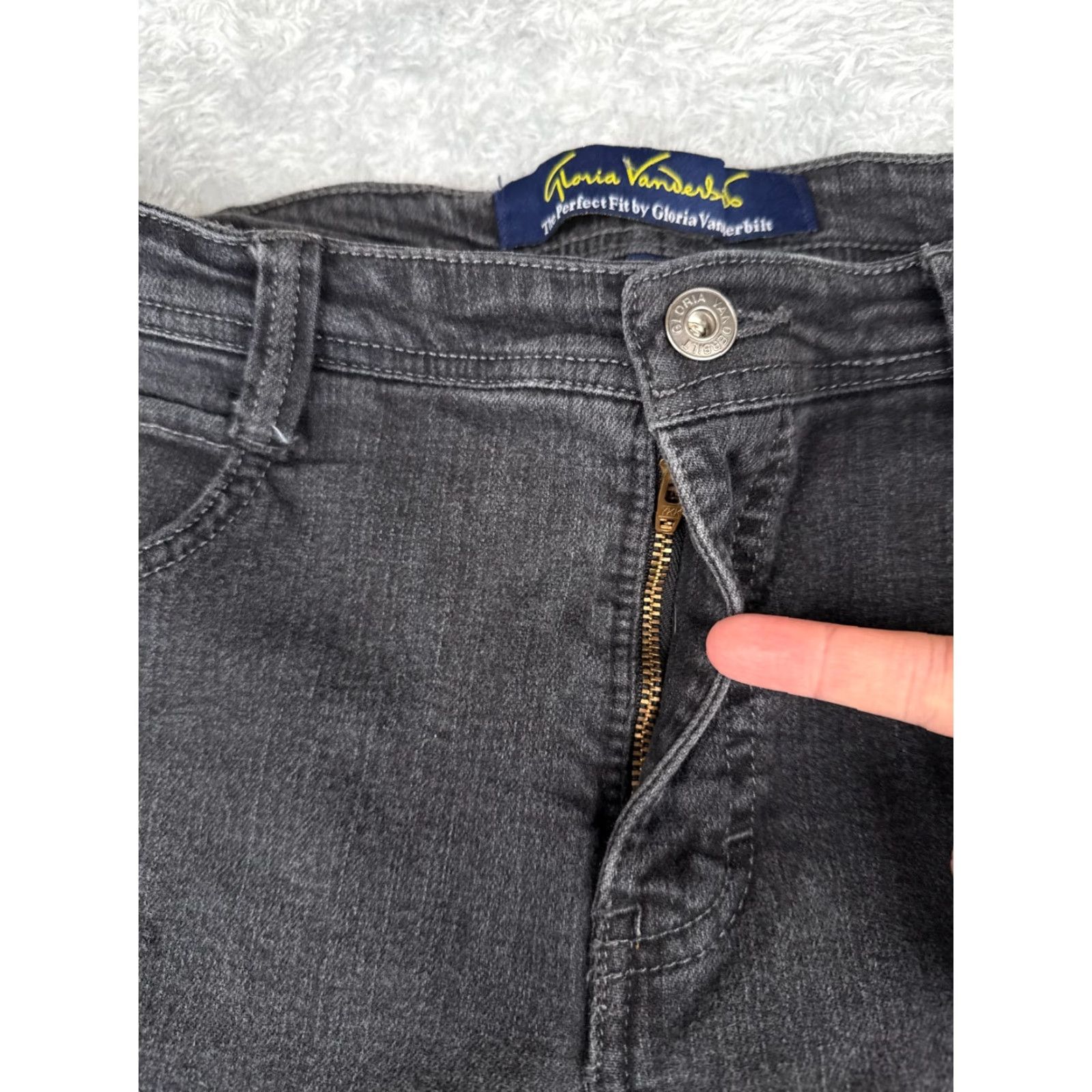 Gloria Vanderbilt Gloria Vanderbilt Jeans Women Bootcut 14 Regular Black Denim Mid Rise 32x28 5-Pocket Stretch Cotton Blend Women Size 36" / US 14 / IT 50 - 5 Thumbnail