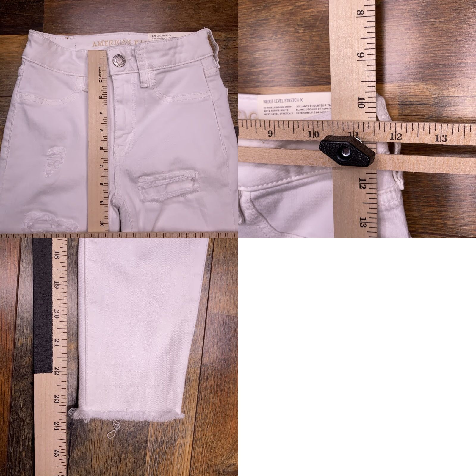 American Eagle Outfitters American Eagle Outfitters Jegging White High Rise 0 Short Denim 5-Pocket Stretch Belt Loops Logo Distressed Light Wash Womens Jeans XS? Size 25" / US 0 / IT 36 - 9 Thumbnail