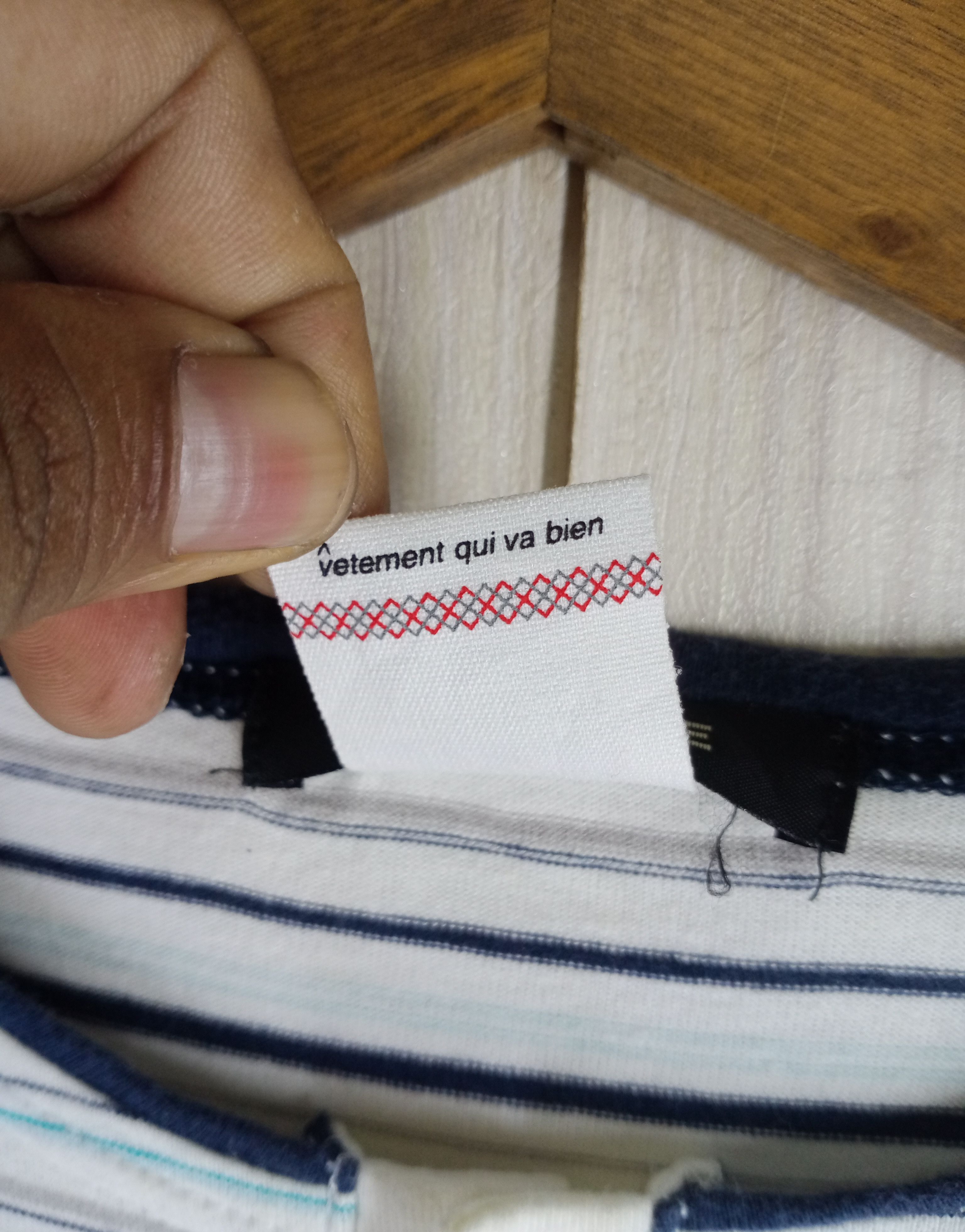 Vintage × Yohji Yamamoto Vintage Ined Homme Issey Miyake Striped Tshirt Size US M / EU 48-50 / 2 - 5 Thumbnail