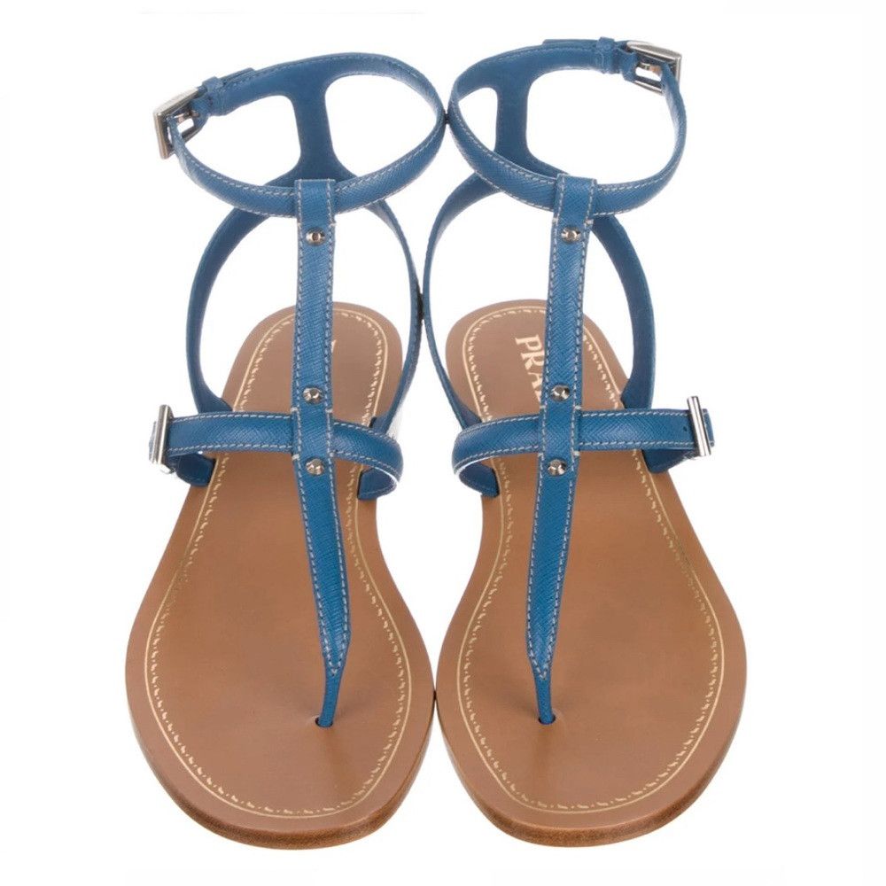 Prada PRADA Saffiano Leather Sandals Size: 9.5 | IT 39.5 Size US 9.5 / IT 39.5 - 4 Thumbnail