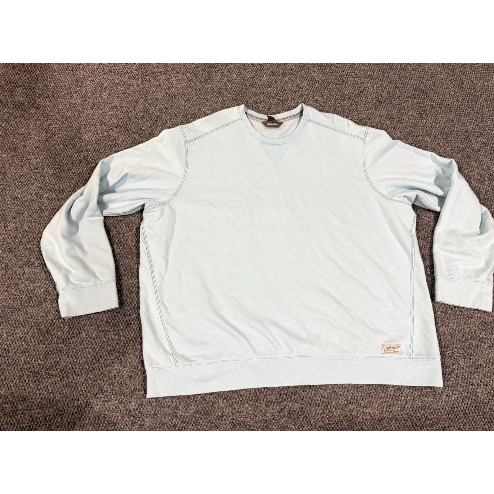 Eddie Bauer Eddie Bauer Sweatshirt Mens 2XL Light Blue Crewneck Fleece Pullover Logo Patch Crew Neck Rib Knit Cuffs & Hem Size US XXL / EU 58 / 5 - 2 Thumbnail