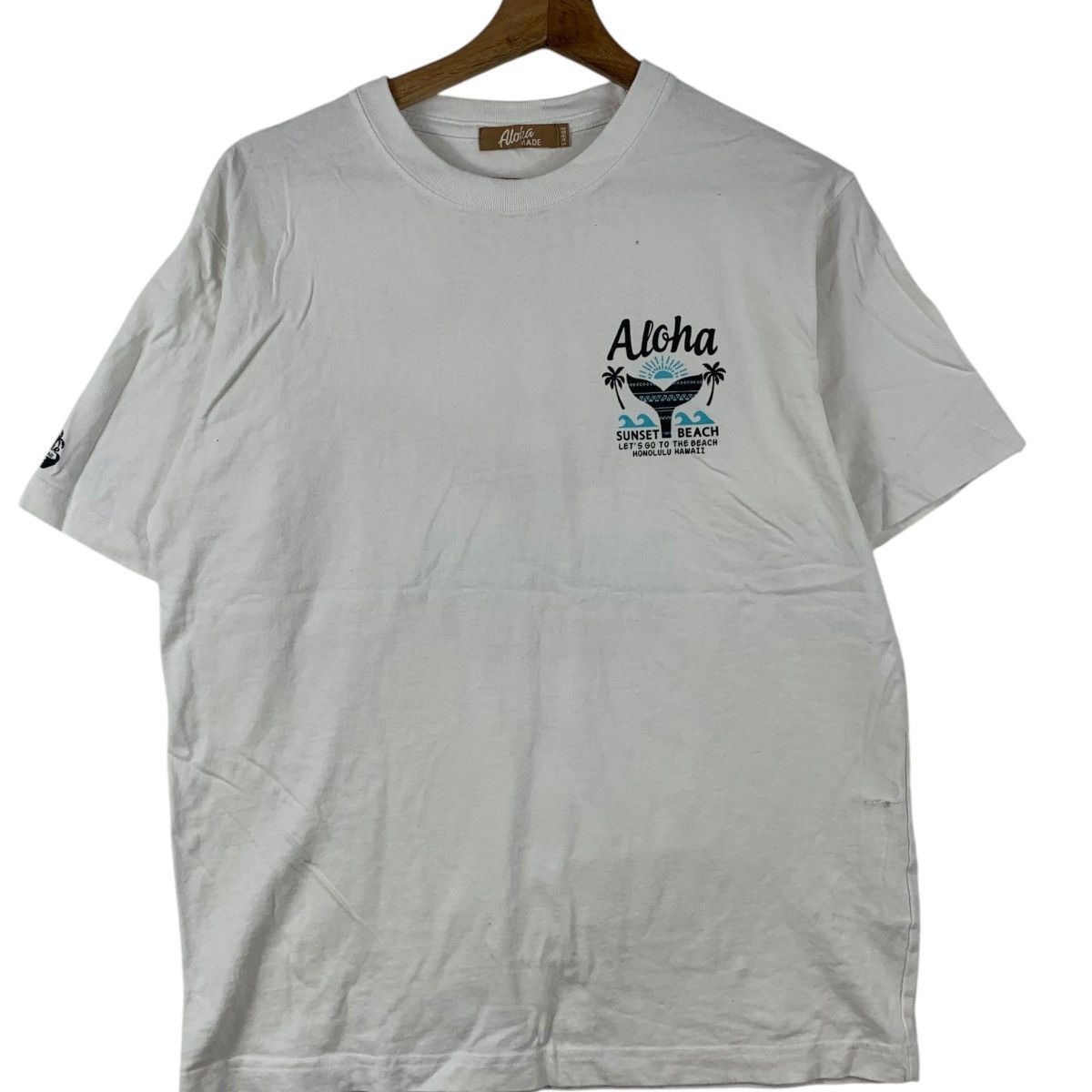 Vintage ALOHA SUNSET BEACH Honolulu Hawaii Tee Shirt Top Surf Beach Size L / US 10 / IT 46 - 3 Thumbnail