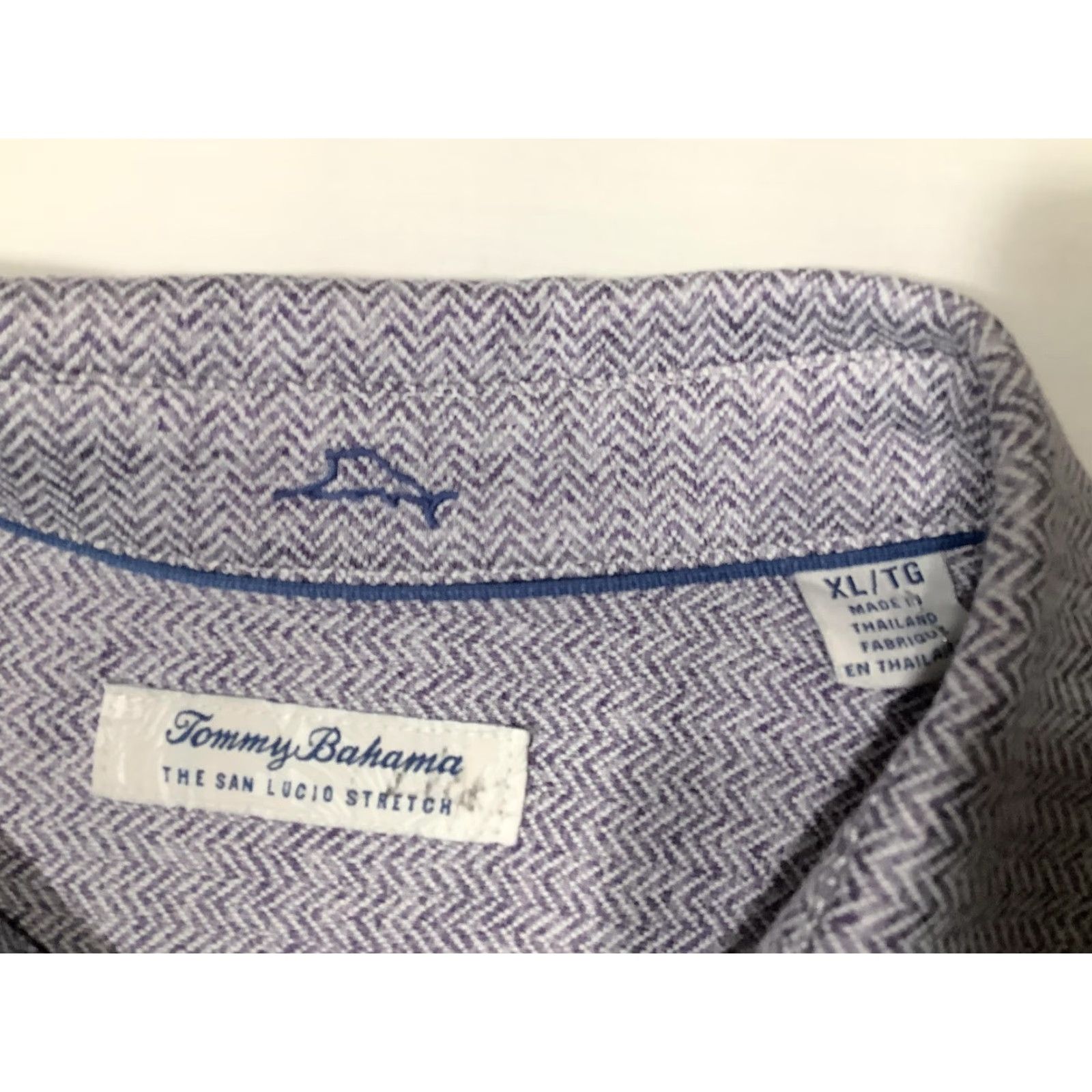 Tommy Bahama Tommy Bahama Shirt Mens XL Purple Herringbone Long Sleeve Stretch Button Up Size US XL / EU 56 / 4 - 6 Thumbnail
