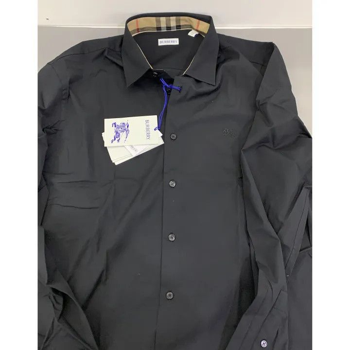 Burberry Burberry Burberry Black Embroidered Logo Slim Fit Shirt-25 Size US XL / EU 56 / 4 - 4 Thumbnail