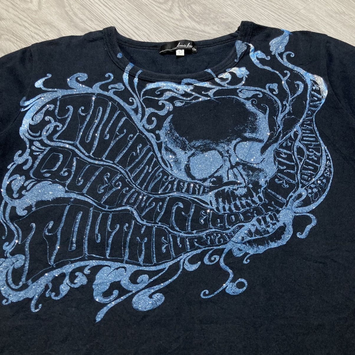 20471120 2000s Armee Skull Ghost Punk Logo Tee Gothic Grunge Style Size US M / EU 48-50 / 2 - 4 Thumbnail