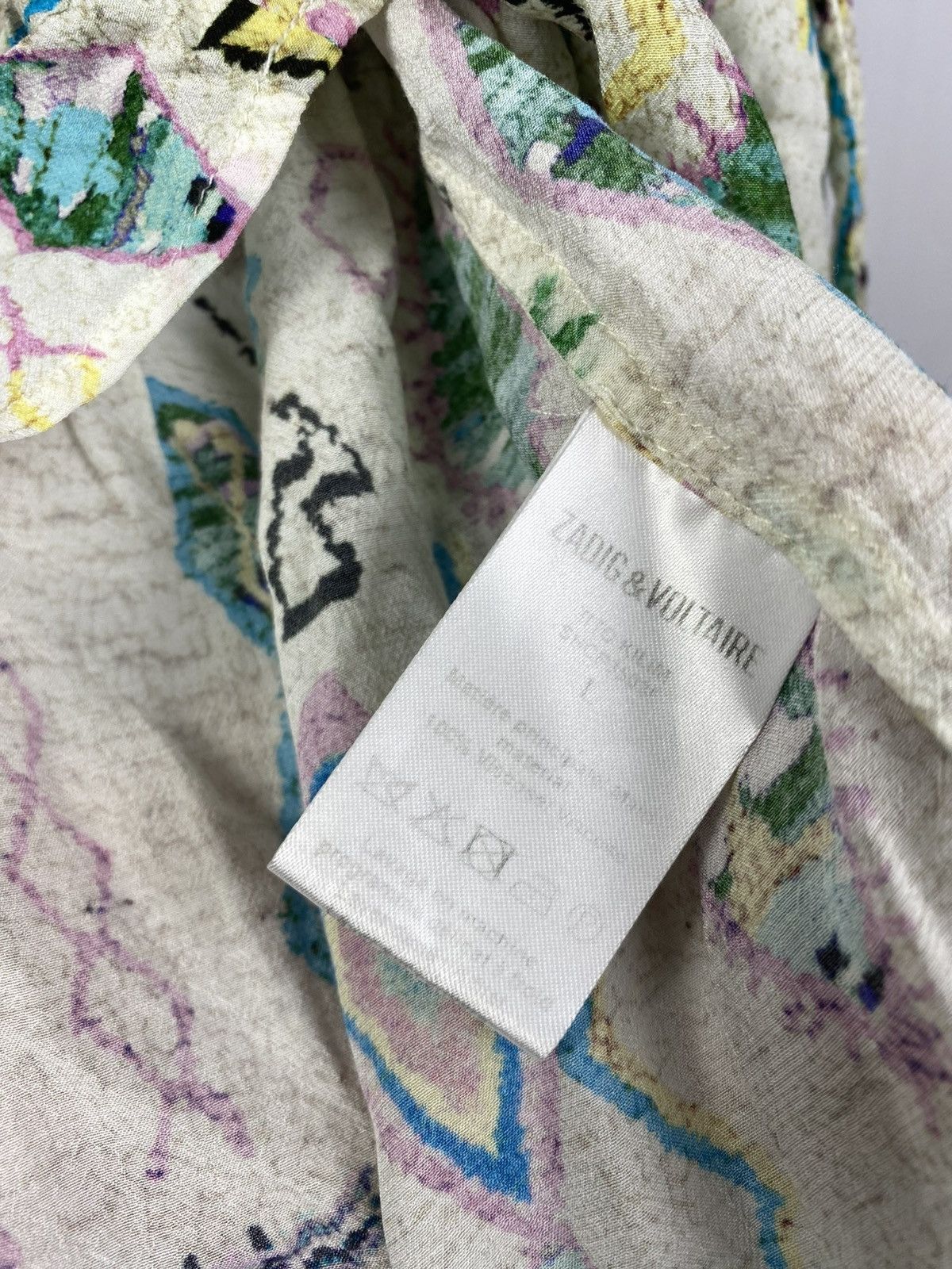 Designer × Zadig & Voltaire Zadig&Voltaire Monogram Graphic Print Blouse Size L / US 10 / IT 46 - 4 Thumbnail