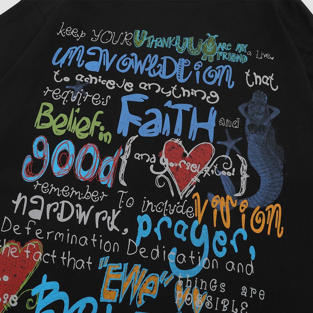 Vintage High street men's hip hop trend graffiti print t-shirt Size US M / EU 48-50 / 2 - 4 Thumbnail