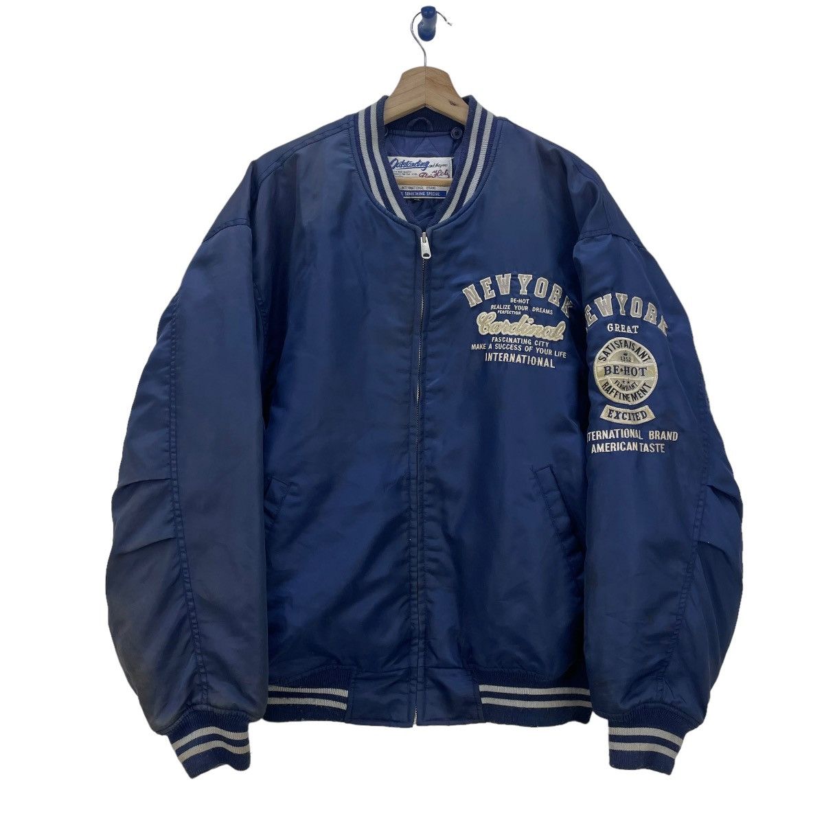 Vintage 💥Vintage Bomber Ma 1 Spellout New York Embroidered Logo Size US L / EU 52-54 / 3 - 2 Thumbnail