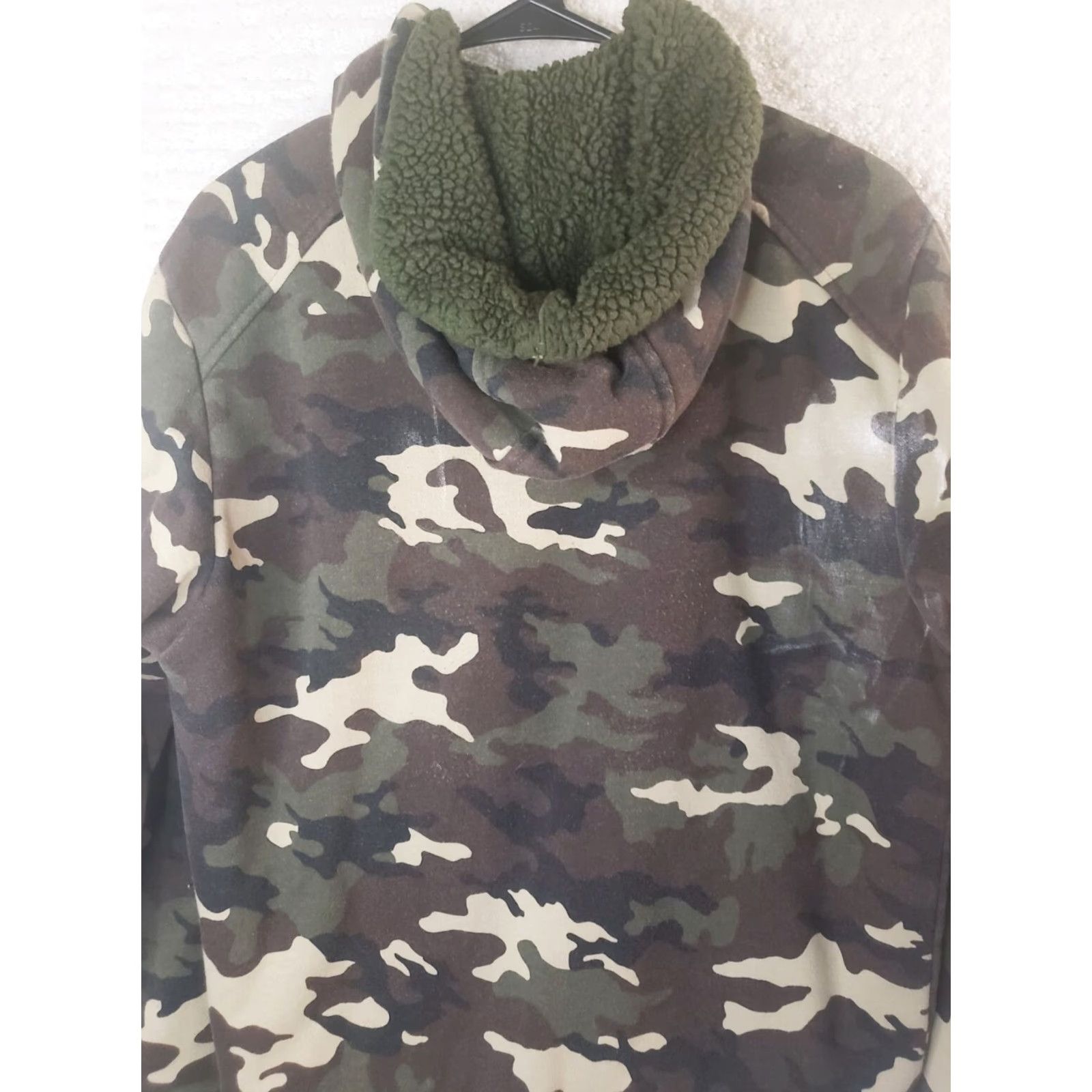 George George Hoodie Men's M Camoflauge Sherpa Lined Full Zip Sweater Jacket 43" Chest Bag Size US M / EU 48-50 / 2 - 7 Thumbnail