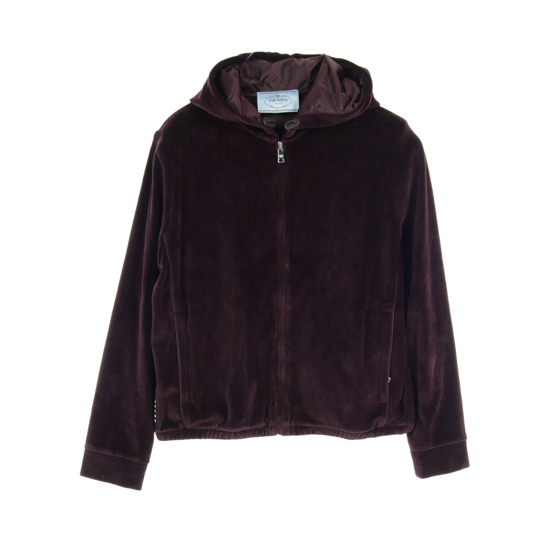 image of Prada Zip Up Hoodie Cotton Dark Purple, Women's