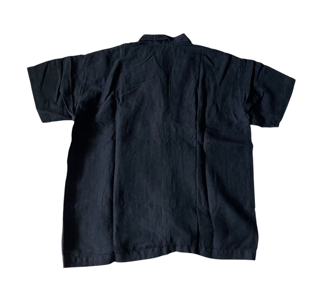 Issey Miyake TAX FREE 🇺🇸 issey miyake permanente black open collar shirt Size US M / EU 48-50 / 2 - 6 Thumbnail