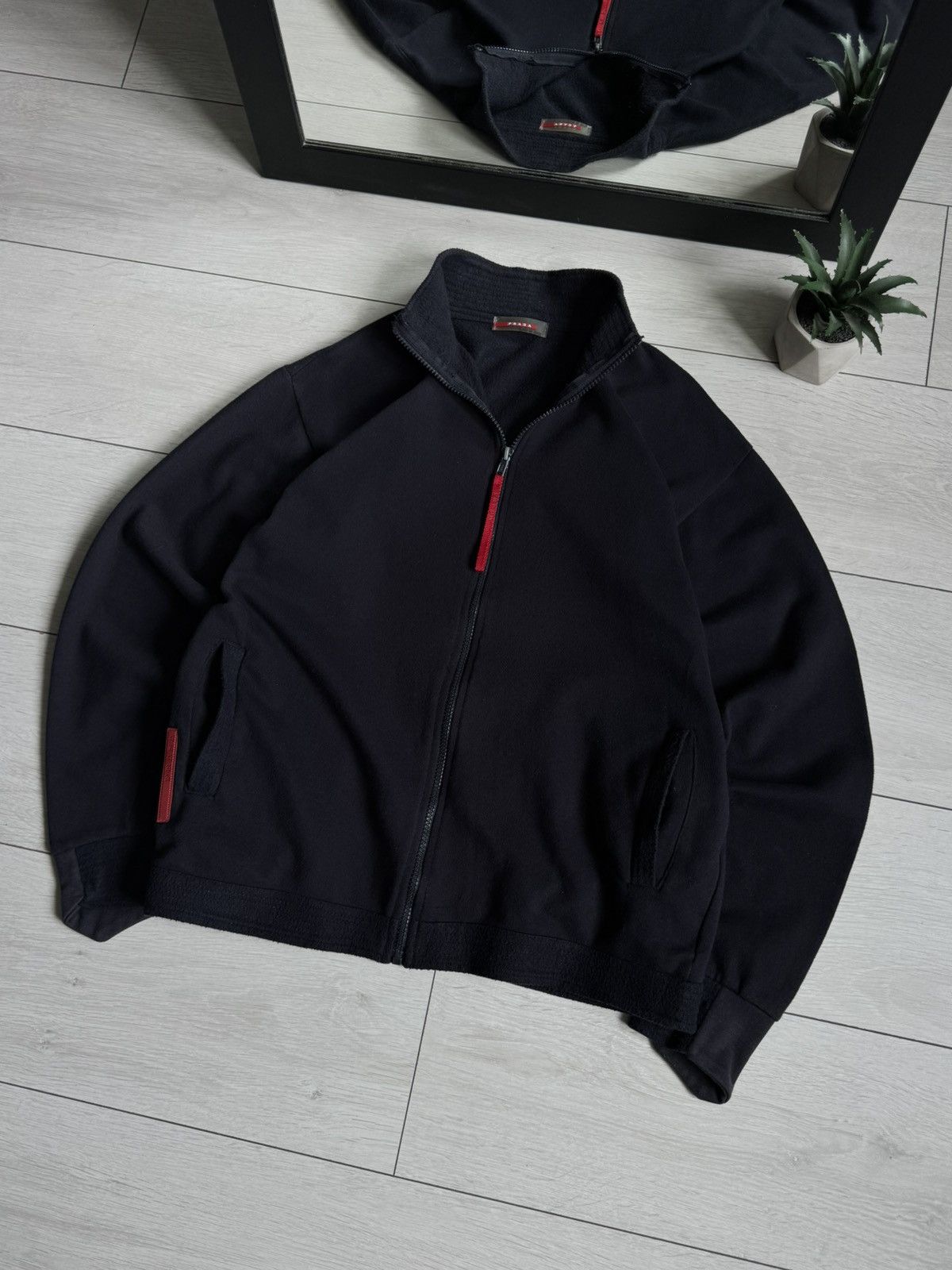Prada Vintage Navy Prada Red Tab Zip Jacket Size US M / EU 48-50 / 2 - 3 Thumbnail