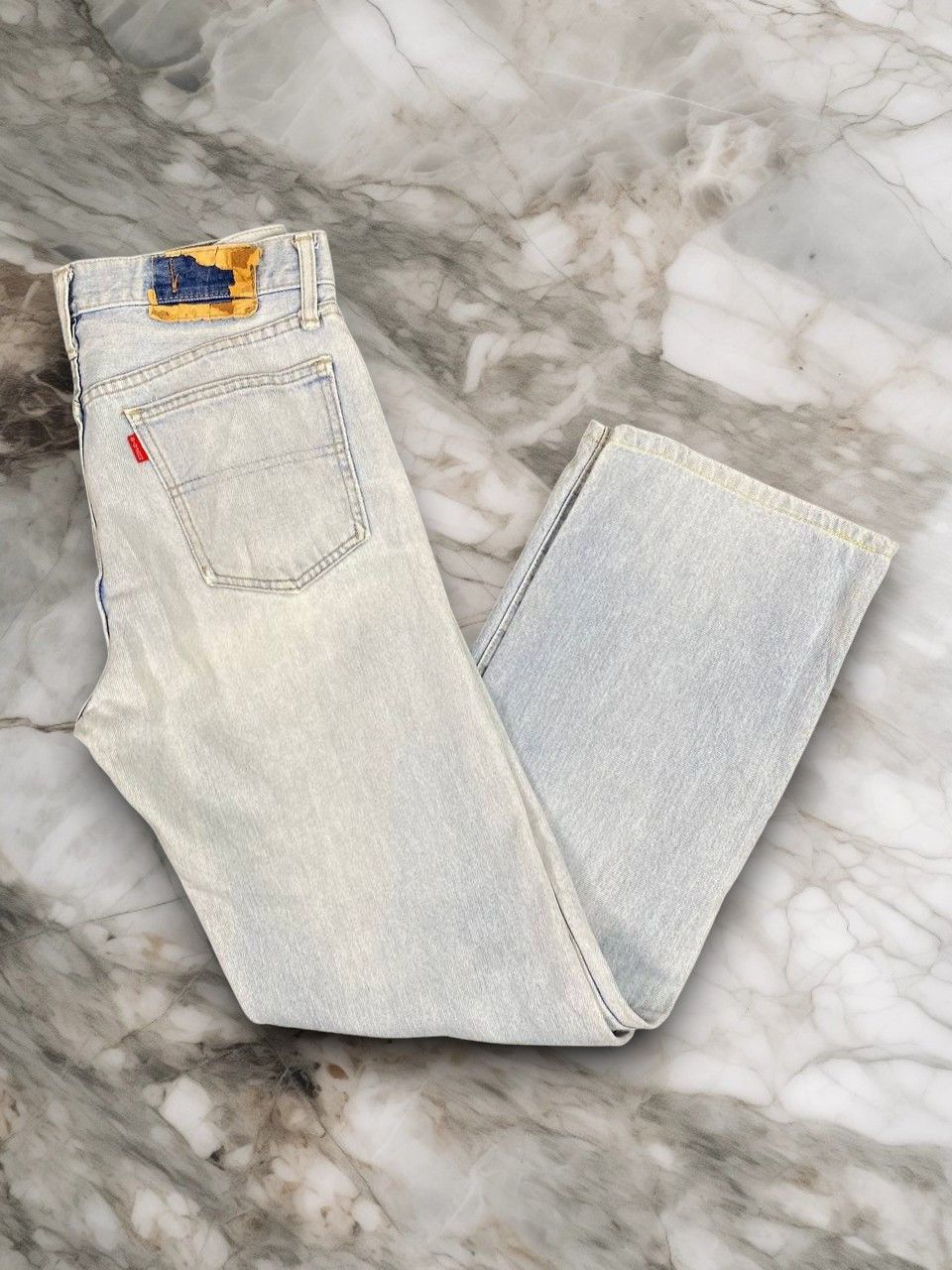 Big John vintage big john light wash distressed denim nice design Size US 31 - 1 Thumbnail