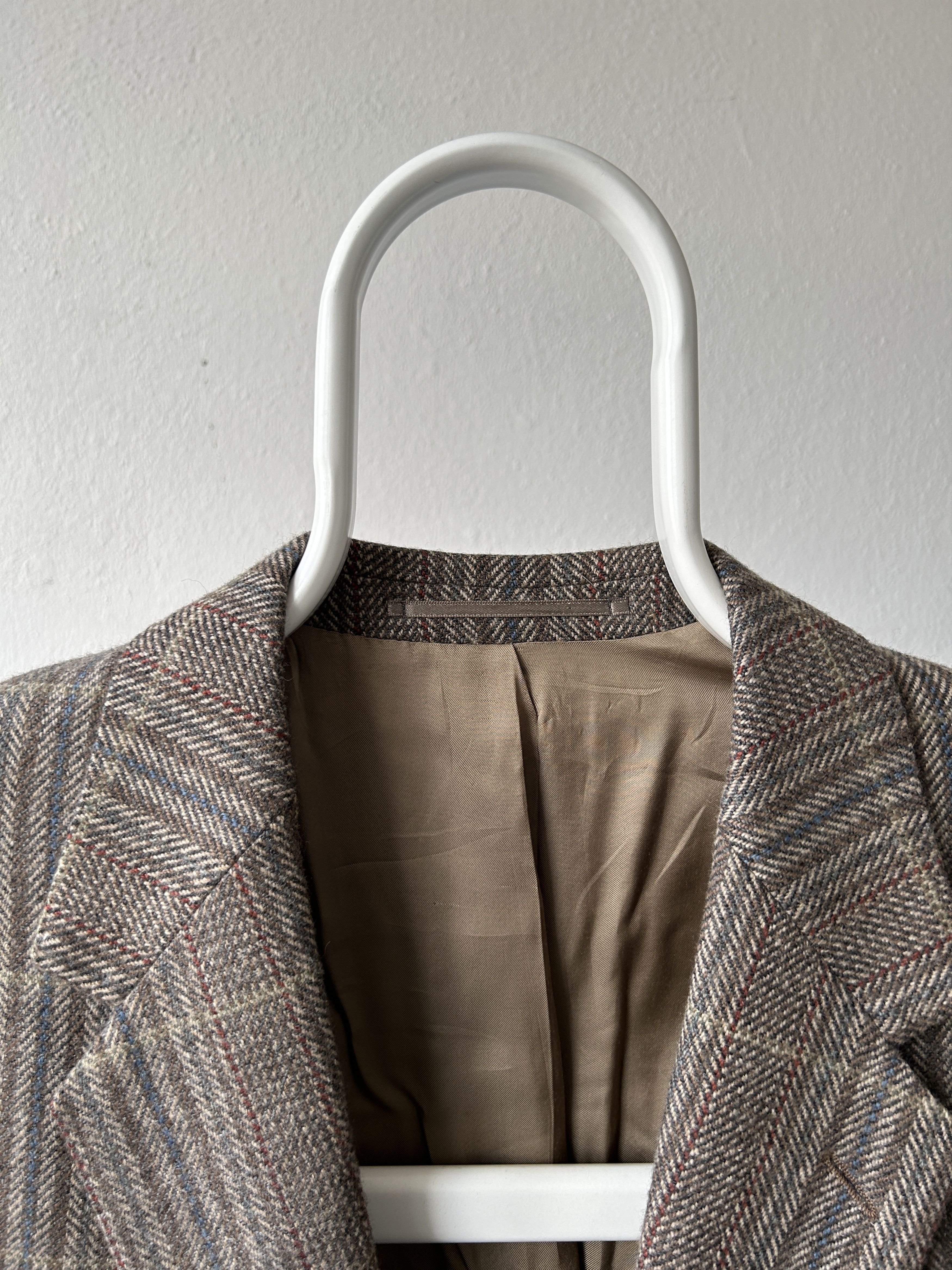 Vintage Vintage handmade checkered cashmere blazer Size 40S - 16 Thumbnail