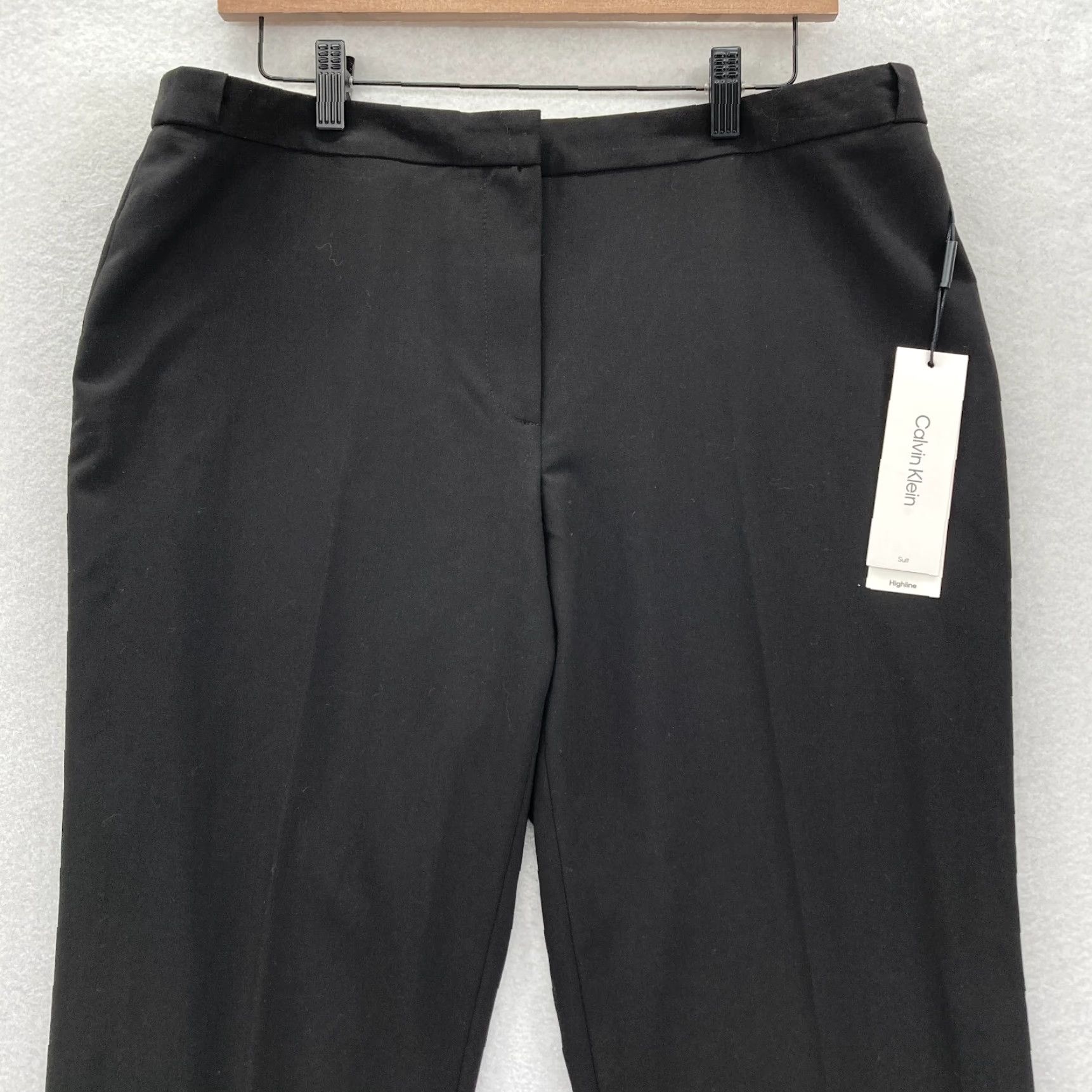 Calvin Klein Calvin Klein Highline Pants Women's 12 Black Stretch Slim Leg Ankle Career Size 34" / US 12 / IT 48 - 2 Thumbnail