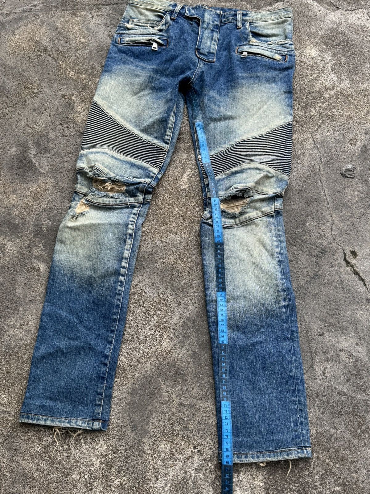 Balmain Balmain Washed Distressed Bikers Decarnin Era Jeans Size US 32 / EU 48 - 10 Thumbnail
