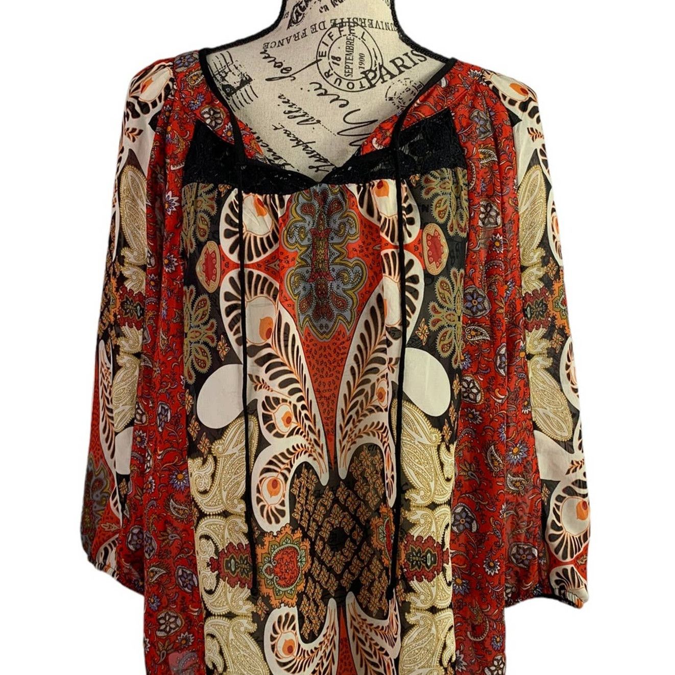 Anthropologie Anthropologie Fig and Flower Women's Boho Peasant Blouse ...