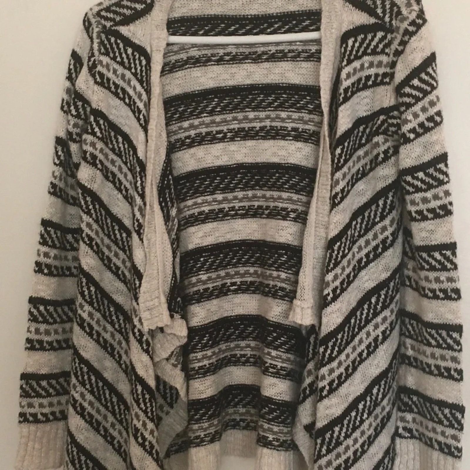 The Unbranded Brand Charlotte Russe striped open front Cardigan, size small Size S / US 4 / IT 40 - 1 Thumbnail