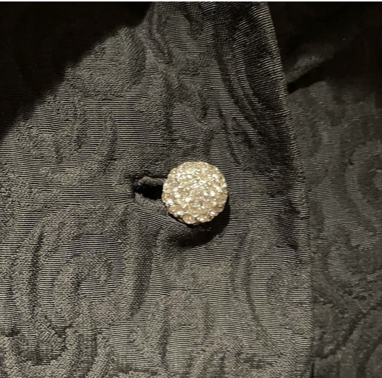 Vintage Vintage 1960's Black Matelasse Maxi Dress Coat Rhinestones Size S / US 4 / IT 40 - 7 Thumbnail