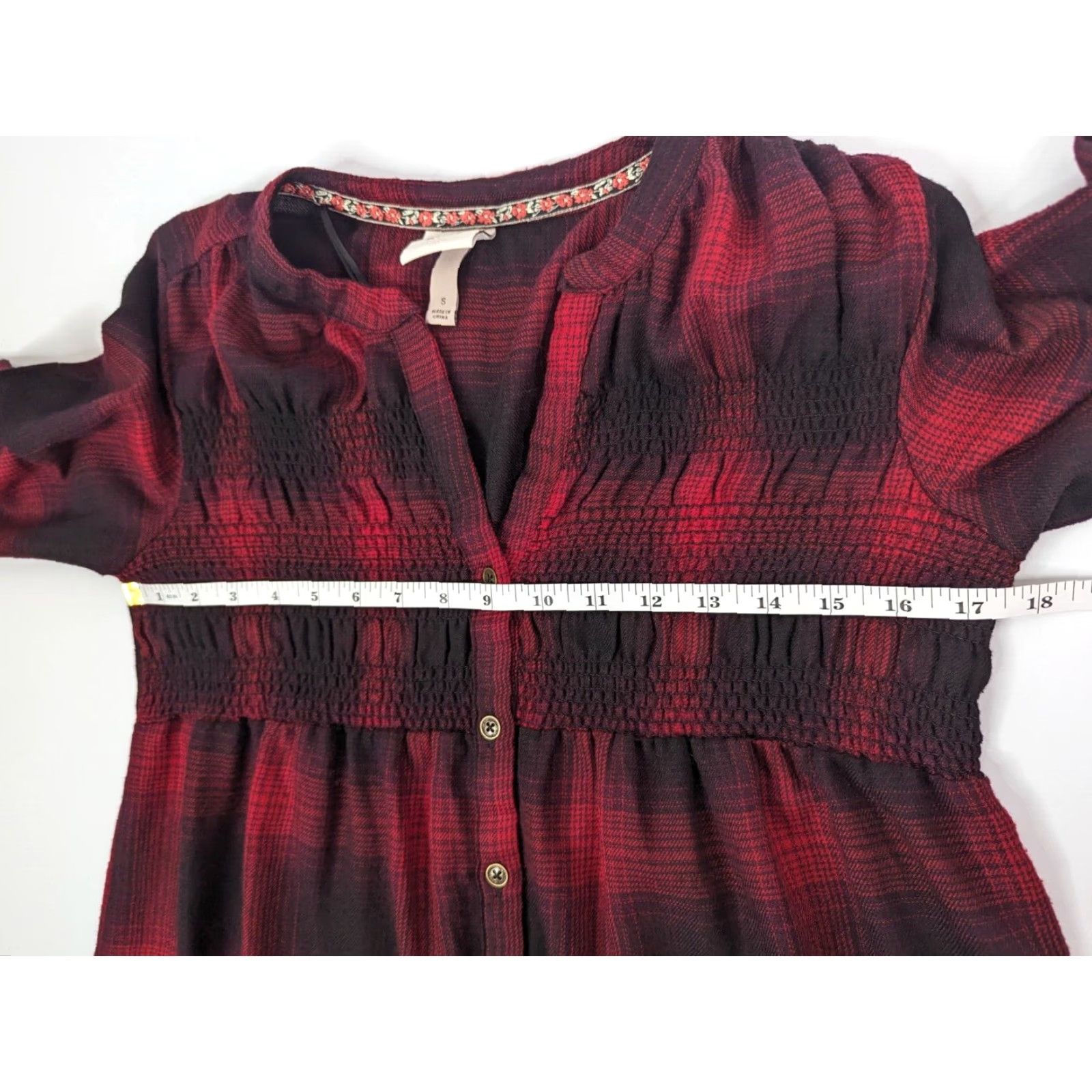 Vintage Knox Rose Dress Women Small Red Plaid Tunic Smocked Boho Chic Relaxed Fit Kn ox Rose"} Size S / US 4 / IT 40 - 6 Thumbnail