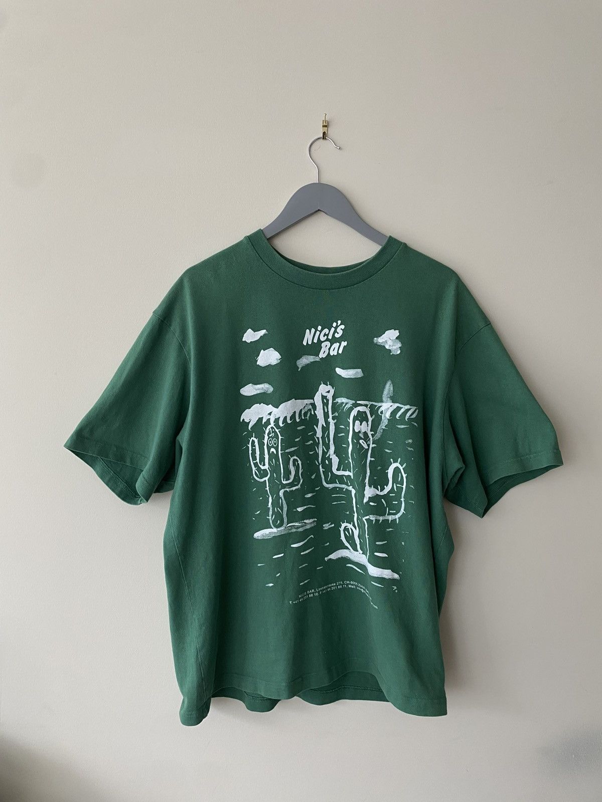 image of Acne Studios Nici's Bar T Shirt in Green, Men's (Size XL)