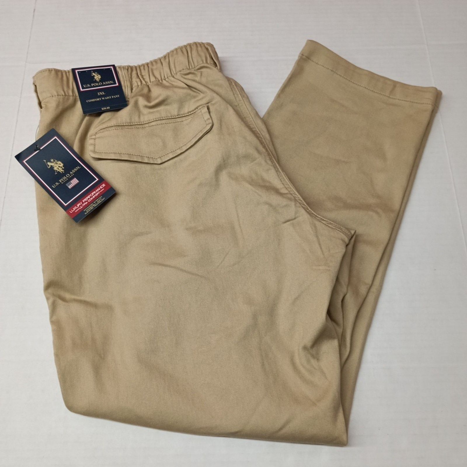 U.S. Polo Assn. U.S Polo Assn. Comfort Waist Pants Mens 2XL Beige Button Zip Size US 40 / EU 56 - 1 Thumbnail