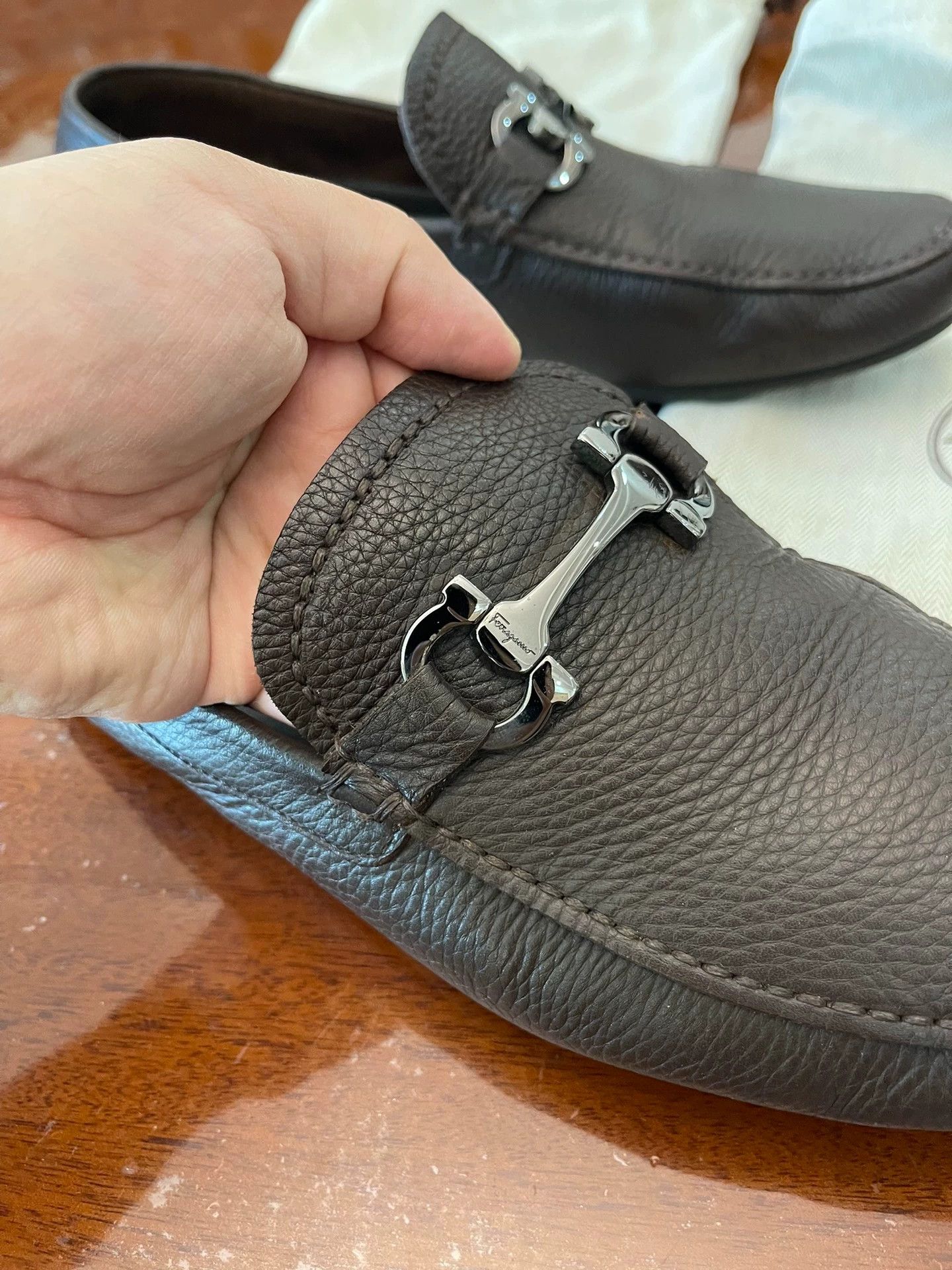 Salvatore Ferragamo Ferragamo Men's Litchi Leather Shoes Shoes 8 (2x worn, tags) Size US 8 / EU 41 - 8 Thumbnail