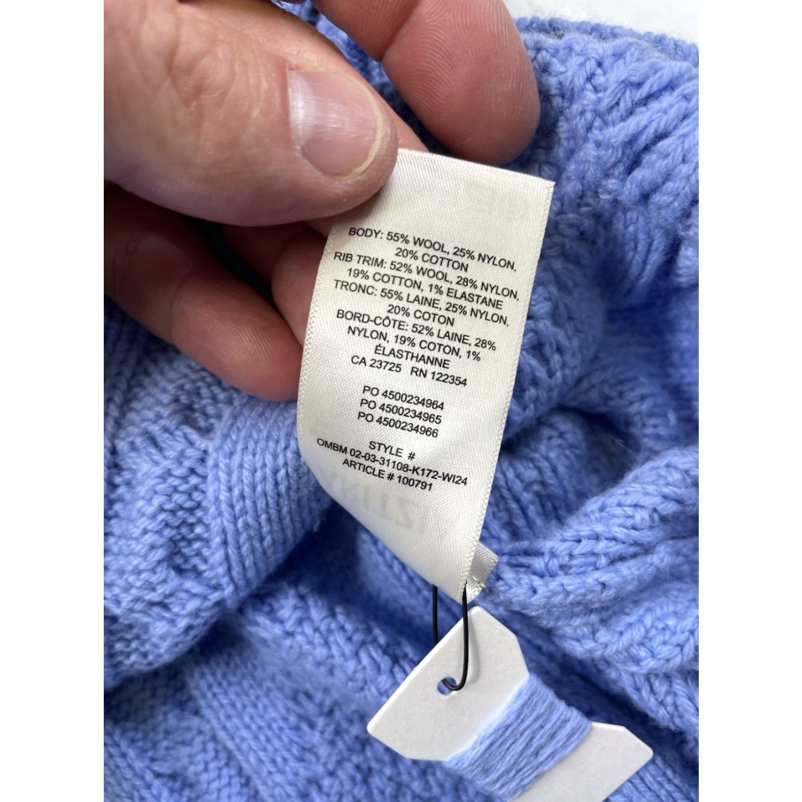 Vintage Aritzia Sunday Best Fisherman’s Cable Knit Sweater Blue L Women Pullover Knit Size L / US 10 / IT 46 - 5 Thumbnail