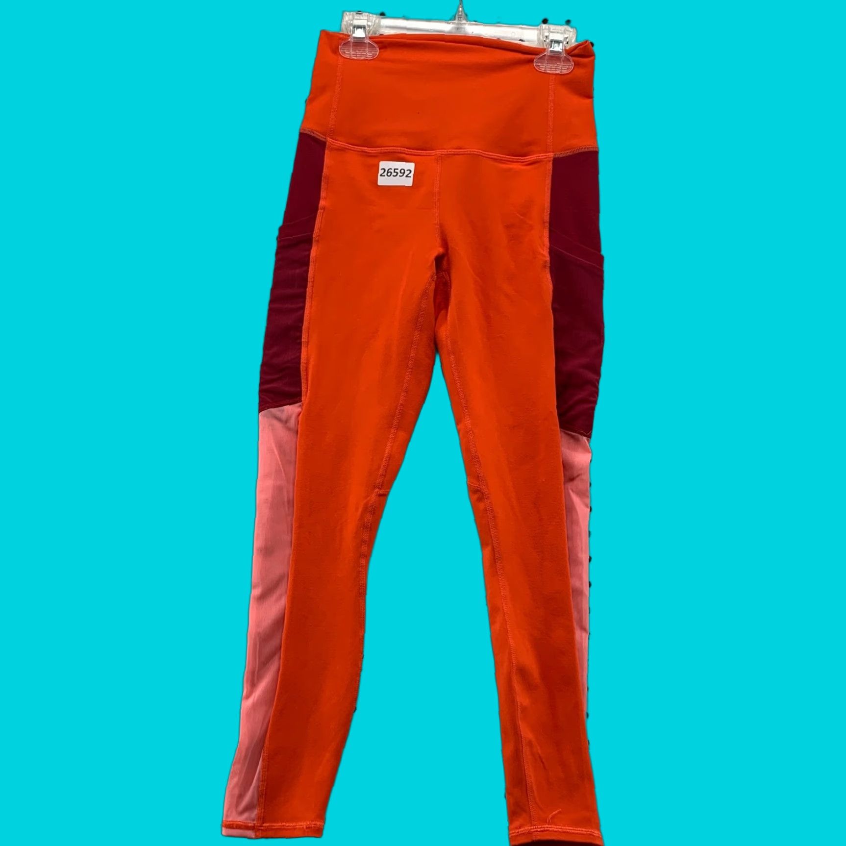 Fabletics Fabletics Powerhold Leggings Women S Orange Pull On High Rise Tight Pants 23x24 Size 40" / US 18 - 1 Thumbnail