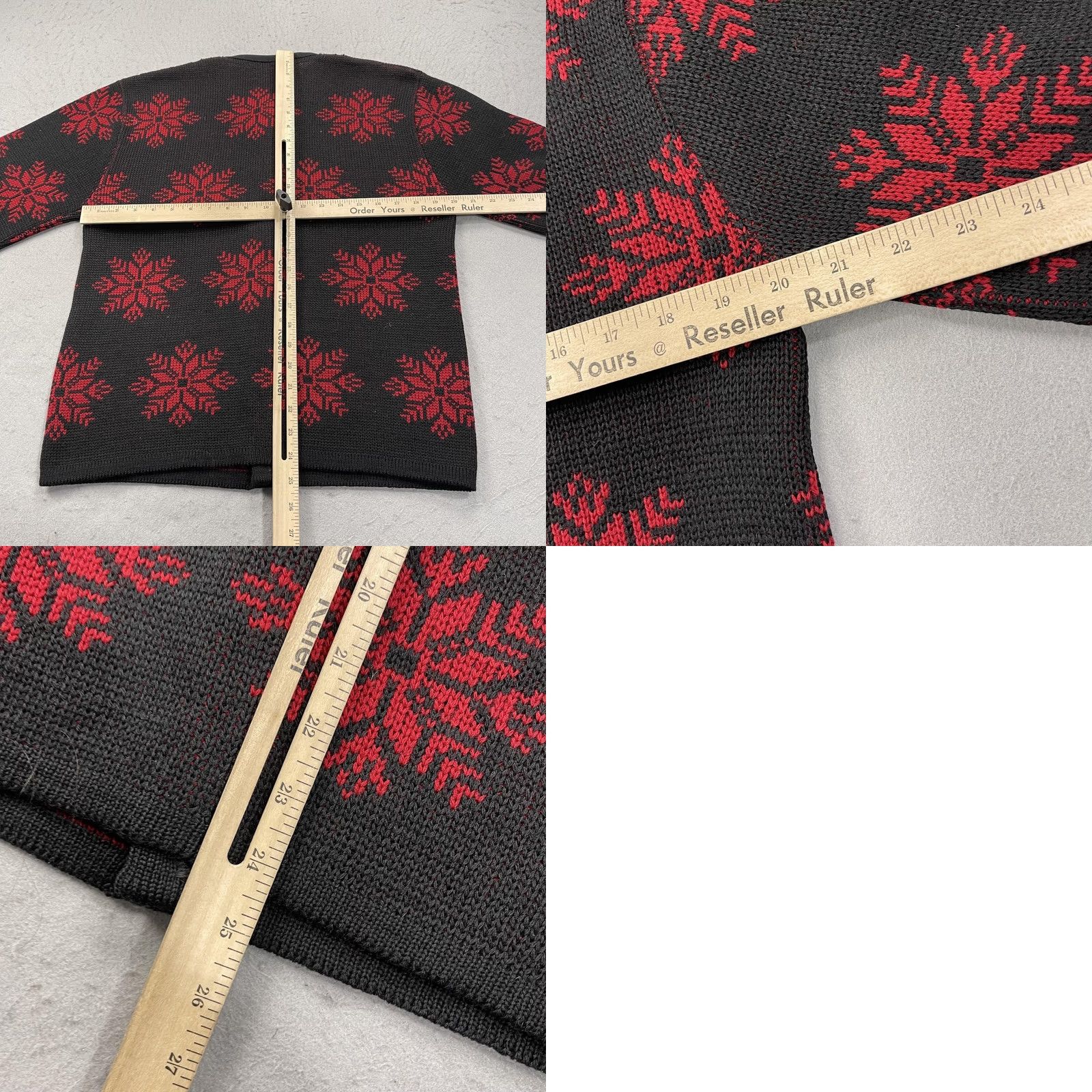 Pendleton VINTAGE Pendleton Sweater Cardigan Womens Large 100% Wool Fair Isle Snowflake Button Black Red Crew Neck Winter Holiday Ski Womens Size L / US 10 / IT 46 - 8 Thumbnail