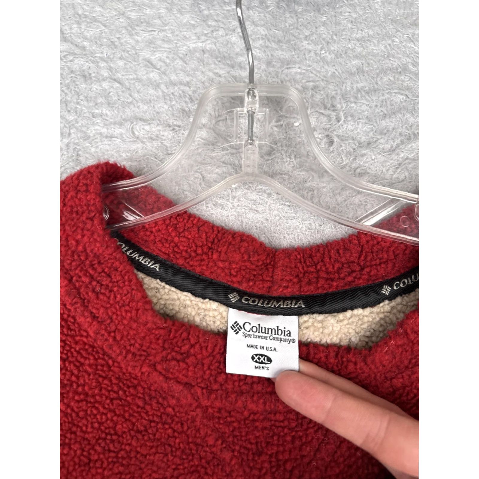 Vintage VINTAGE Columbia Sweater Mens 2XL Red Fleece Crewneck Pullover Made USA 2000s Size US XXL / EU 58 / 5 - 6 Thumbnail