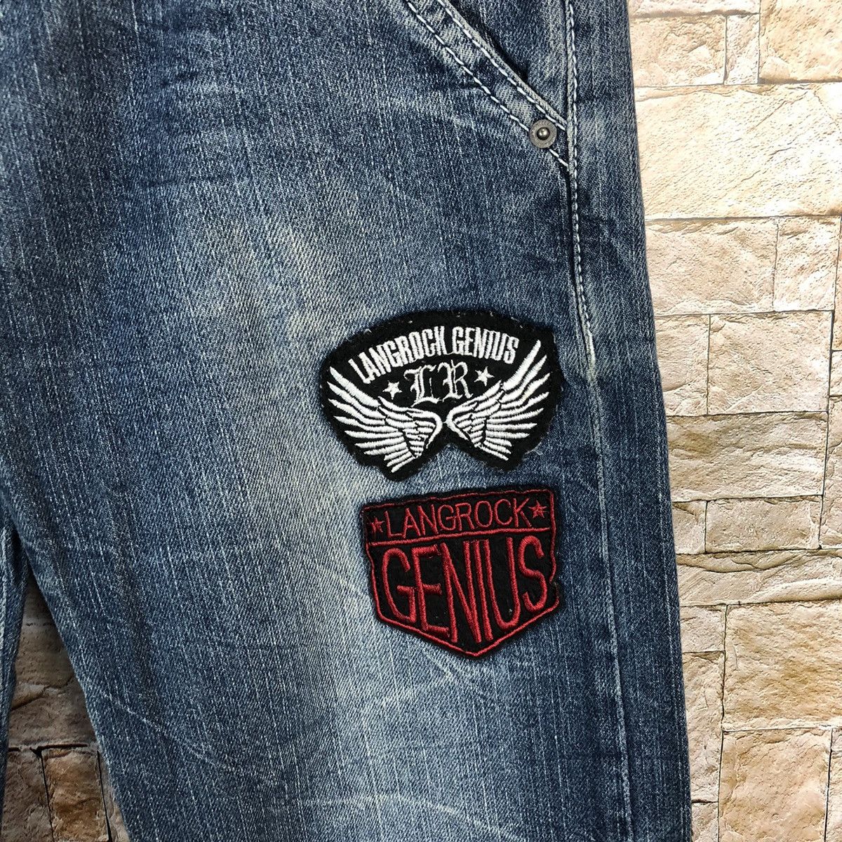 Japanese Brand Lang Rock Blue Double Waist Blue Denim Pants #A447 Size US 28 / EU 44 - 10 Thumbnail