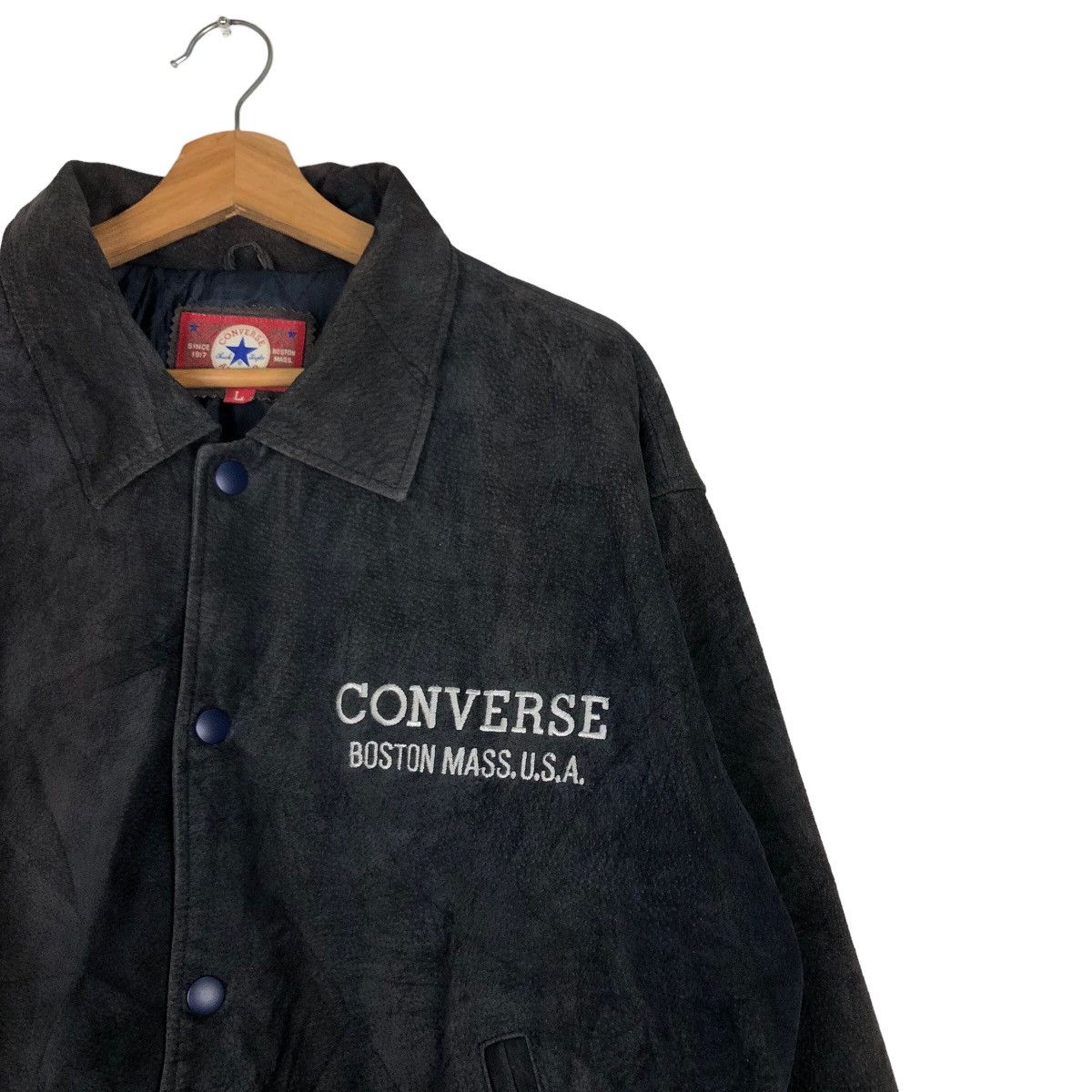 Japanese Brand Vintage Bomber Jacket Leather Converse Boston Mass All Star Size US L / EU 52-54 / 3 - 6 Thumbnail