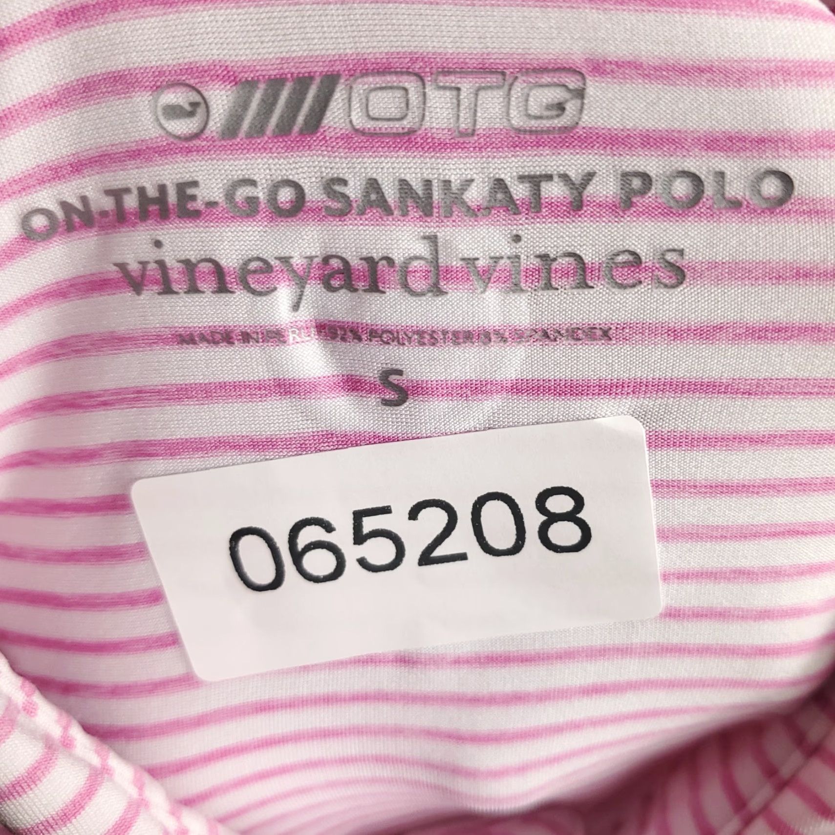 Vineyard Vines Vineyard Vines Shirt Mens XL Pink Striped Polyester Golf Short Sleeve Polo Size US XL / EU 56 / 4 - 8 Thumbnail