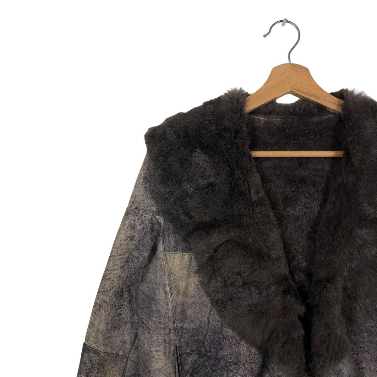 Japanese Brand 🔥VINTAGE LEATHER JACKET PATCHWORK CONCERTINA MINK FUR Size M / US 6-8 / IT 42-44 - 7 Thumbnail