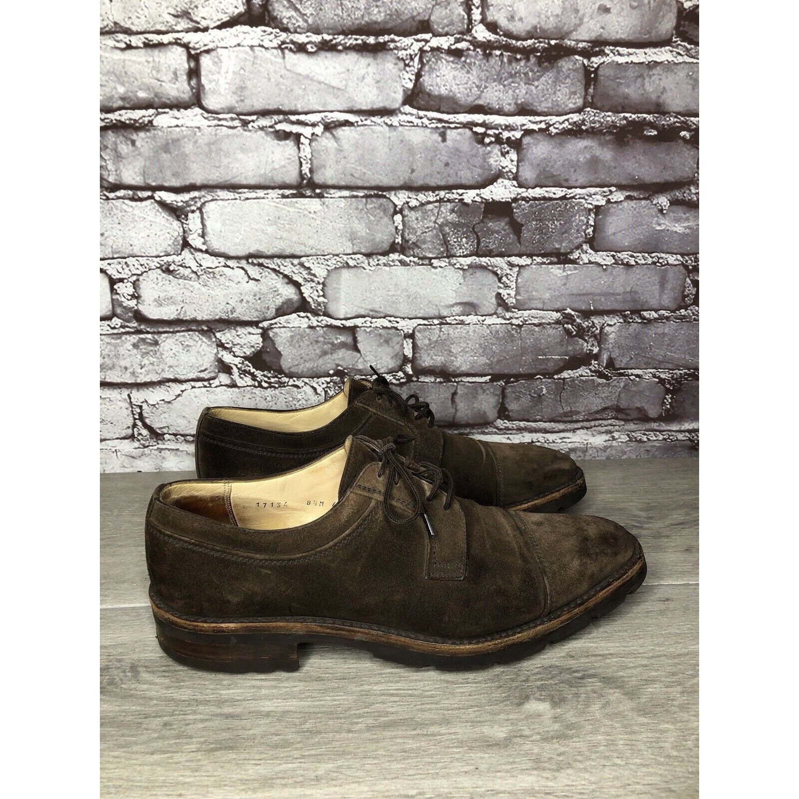 Gravati Gravati Vibram Brown Suede Leather Cap Toe Oxfords Shoes Men Size US 8.5 / EU 41-42 - 3 Thumbnail
