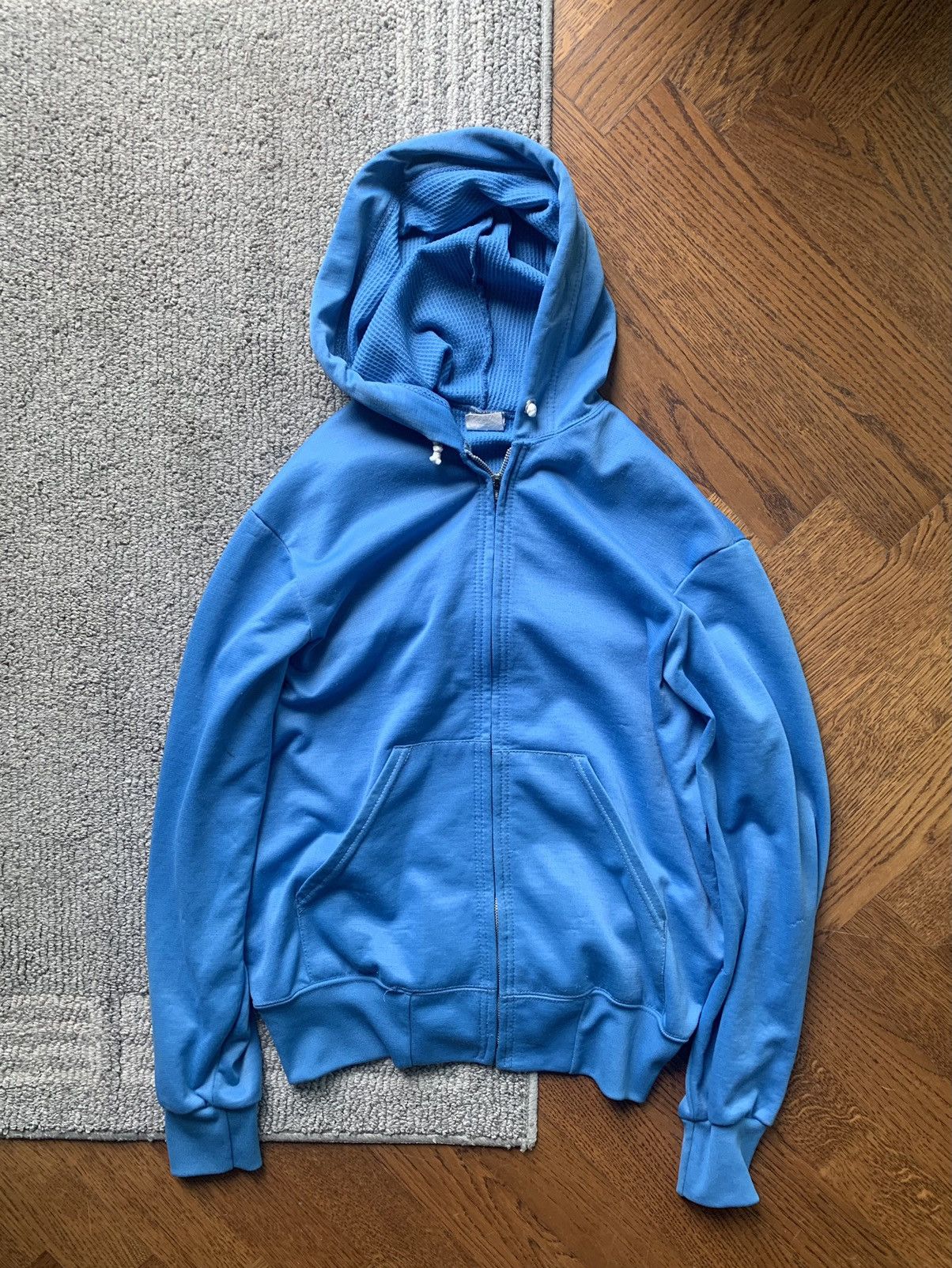Vintage 1970s Waffle Thermal Hoodie Vintage Made in USA Polyester S Size US S / EU 44-46 / 1 - 3 Thumbnail