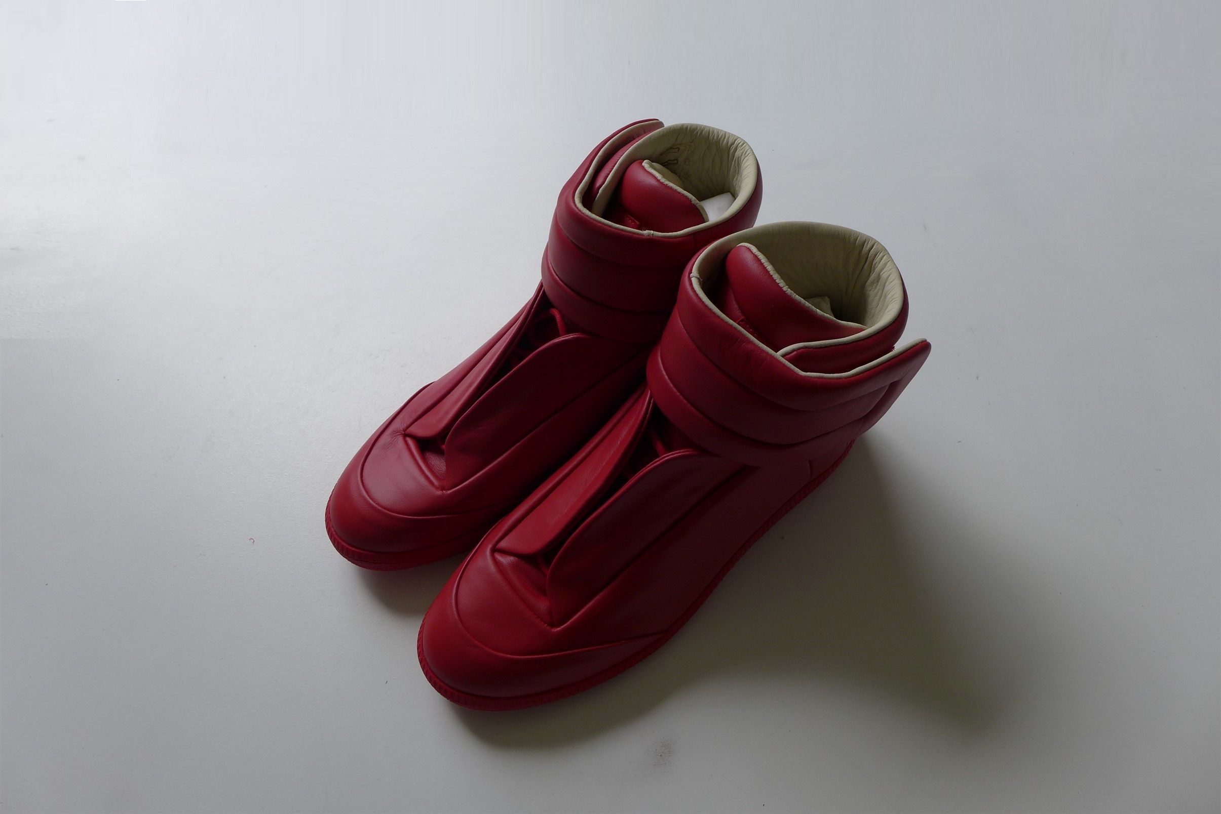 Maison Margiela Margiela Future High Sneakers - Red Leather Size US 8 / EU 41 - 1 Thumbnail
