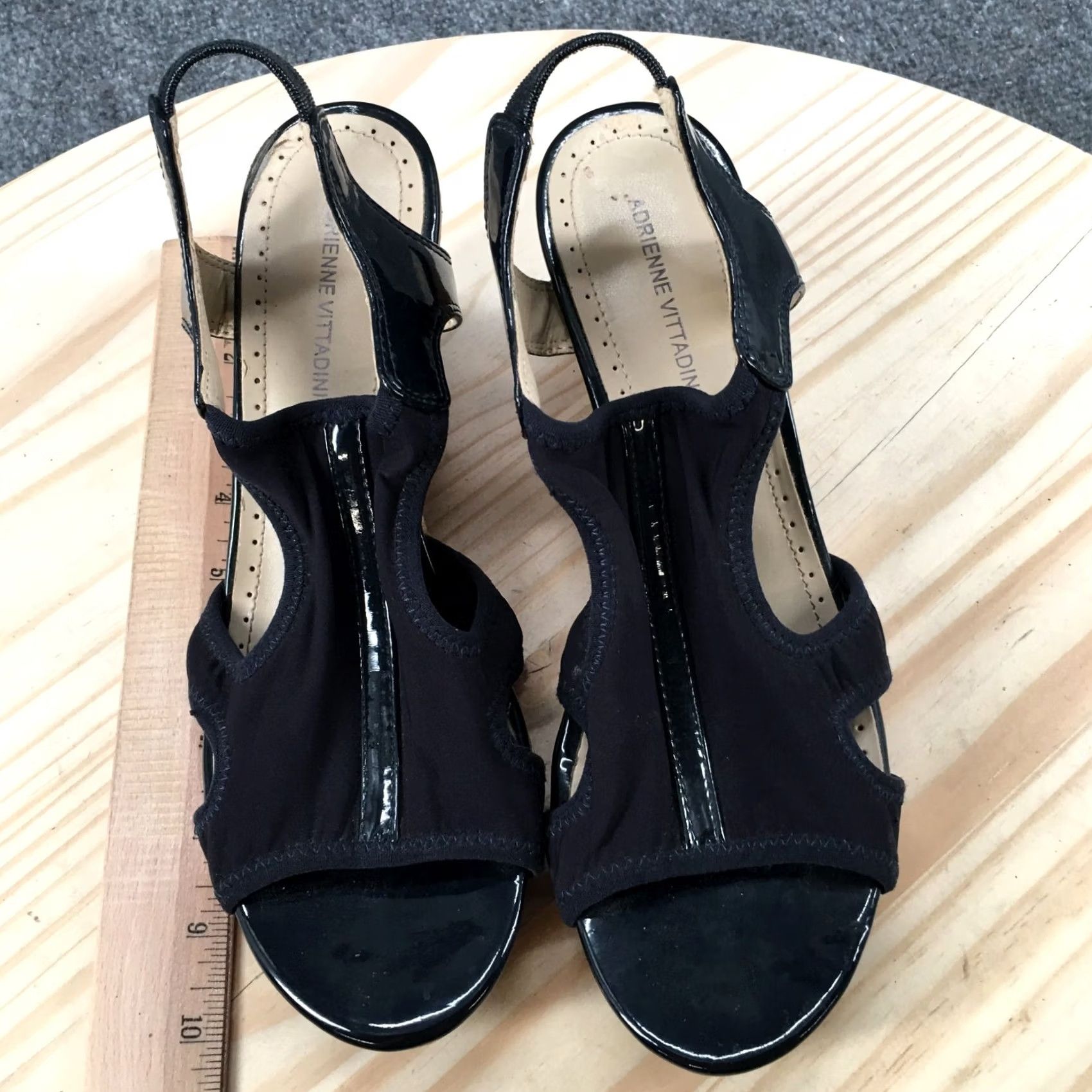 Vintage Adrienne Vittadini Sandals Womens 8 M Collyn Wedge Cork Heels Slingback Blue Size US 8 / IT 38 - 6 Thumbnail