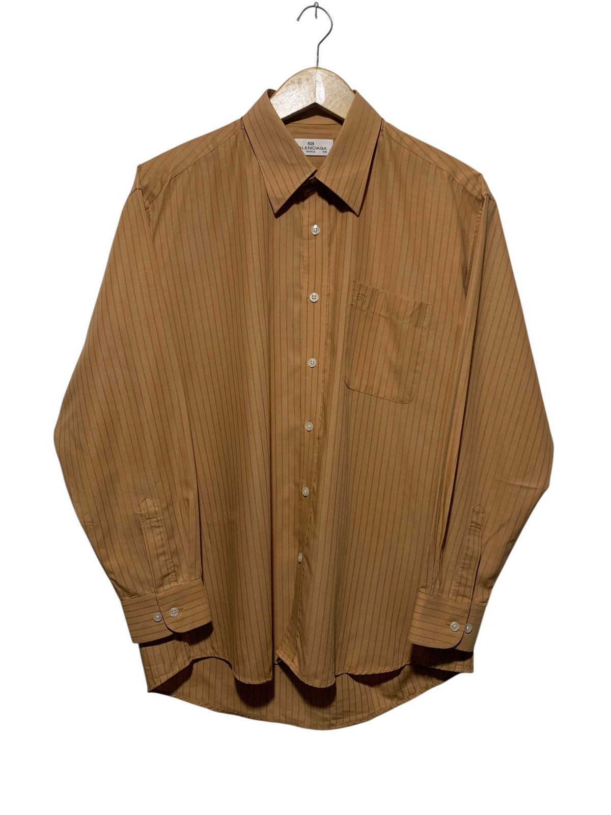 Balenciaga Vintage Balenciaga stripe textured BB longsleeve shirt Size US L / EU 52-54 / 3 - 1 Thumbnail