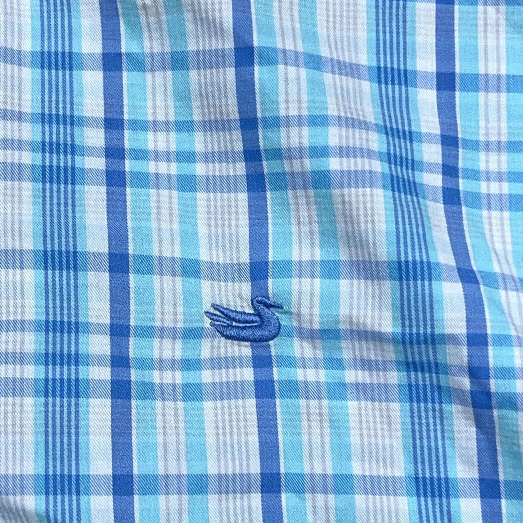 Vintage Southern Marsh Shirt Men 2XL Blue Plaid Button-Up Front Pocket Button-Down Collar Classic Preppy Everyday Wear Size 48R - 3 Thumbnail