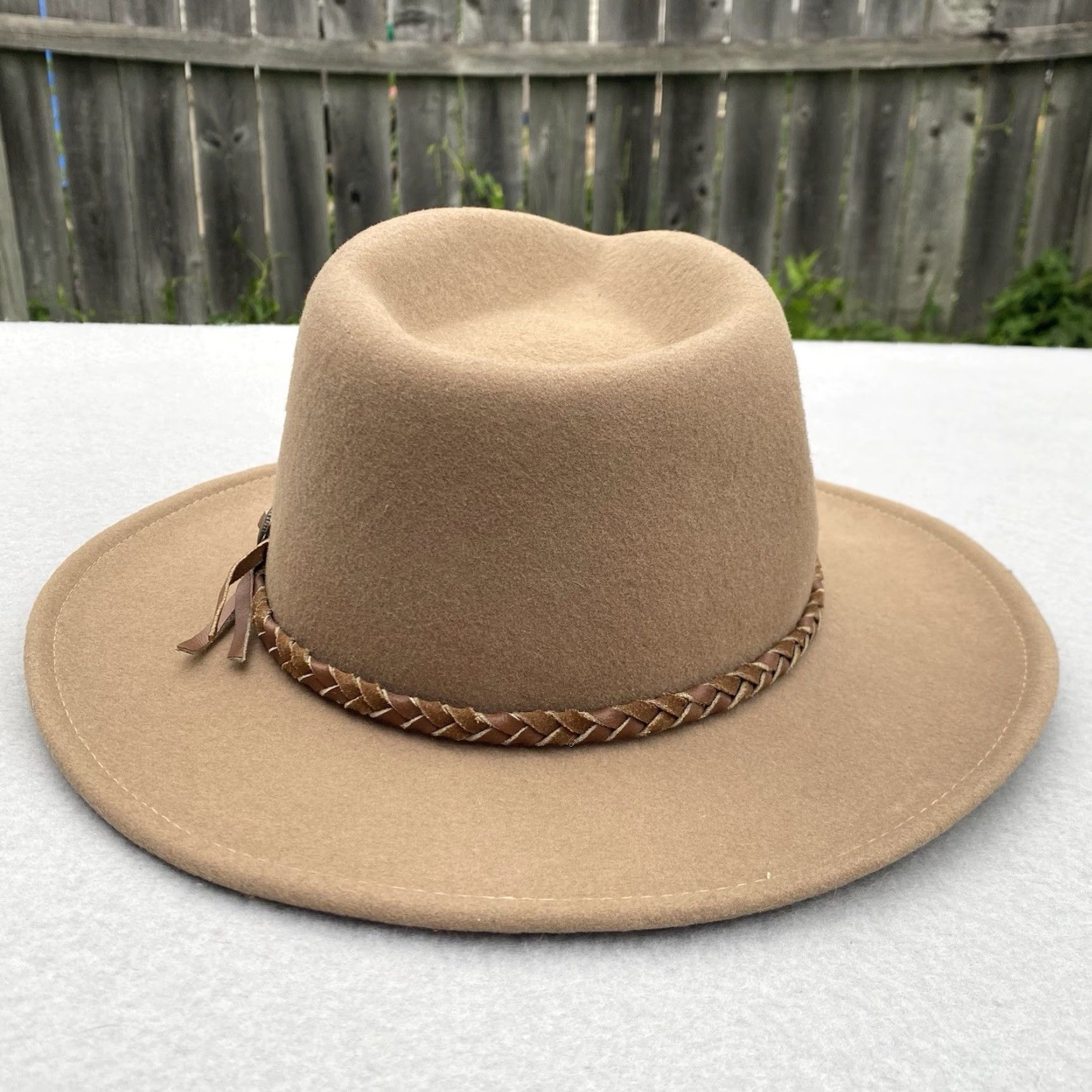 CO VINTAGE Golden Gate Hat Co Brown Wool Fedora Leather Band Men’s Small Brown USA Fedora Wool Felt Hat Mens Size ONE SIZE - 5 Thumbnail
