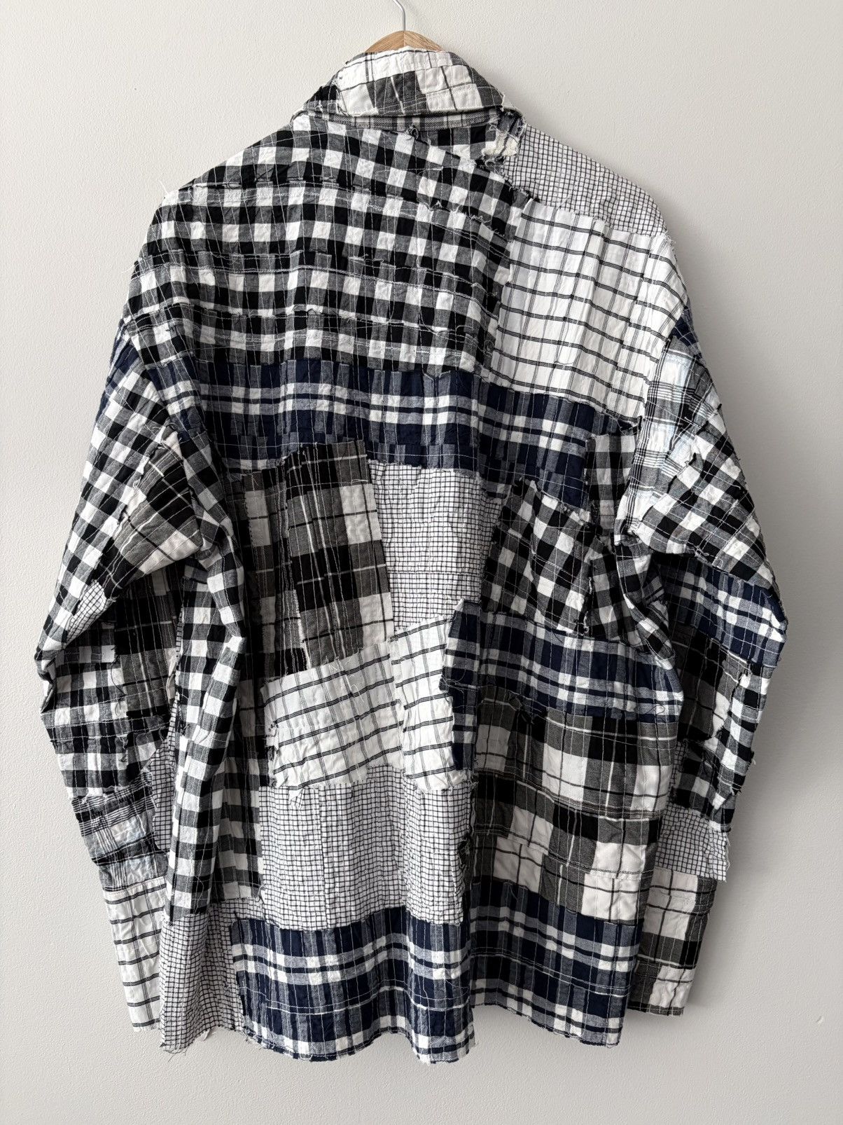 Greg Lauren Greg Lauren Black and White Stitchwork Boxy Shirt Jacket Size US L / EU 52-54 / 3 - 2 Thumbnail