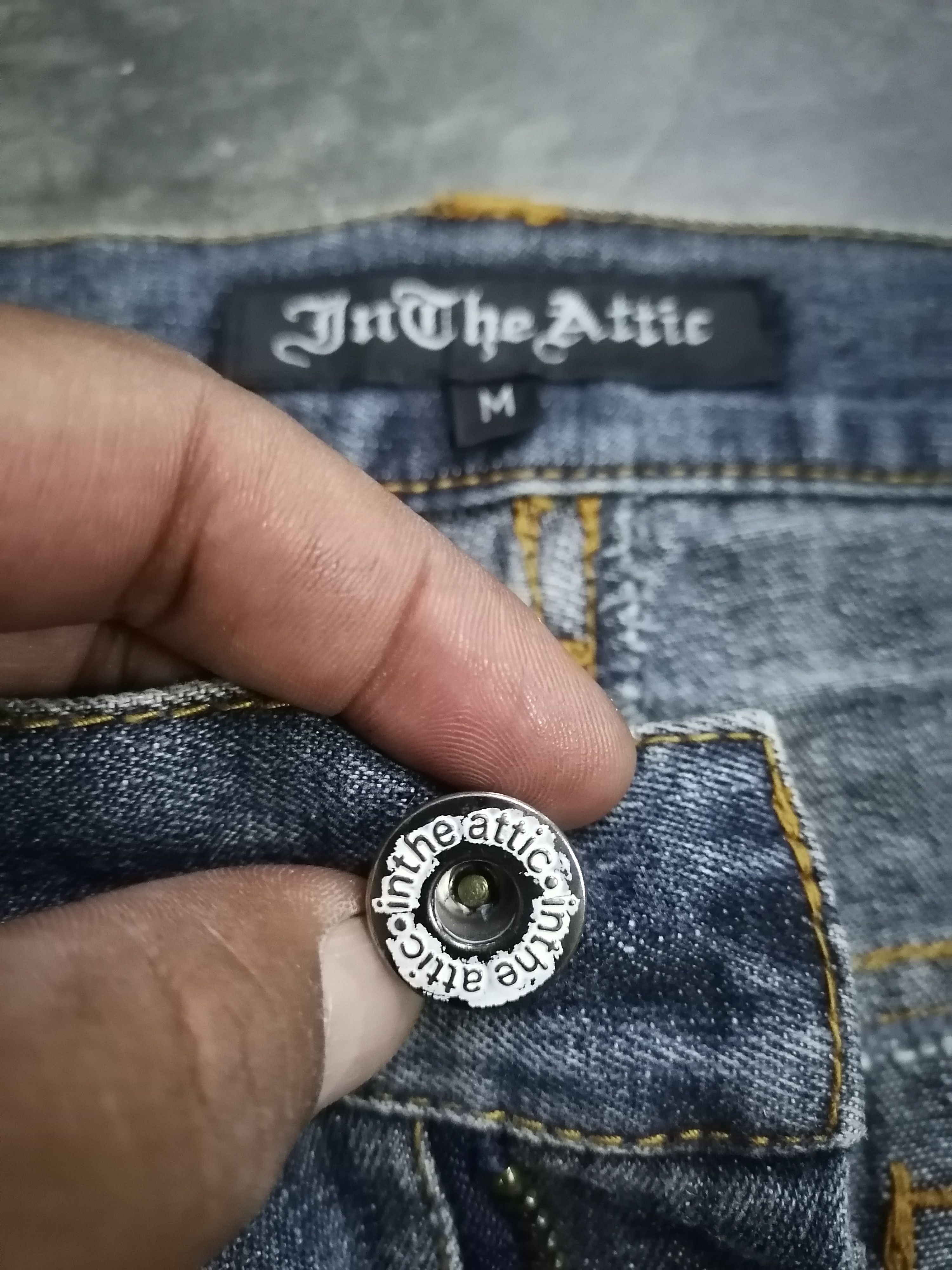 If Six Was Nine × Le Grande Bleu (L.G.B.) × Seditionaries Flare In The Attic Gothic Distressed Denim Pants Size US 31 - 12 Thumbnail
